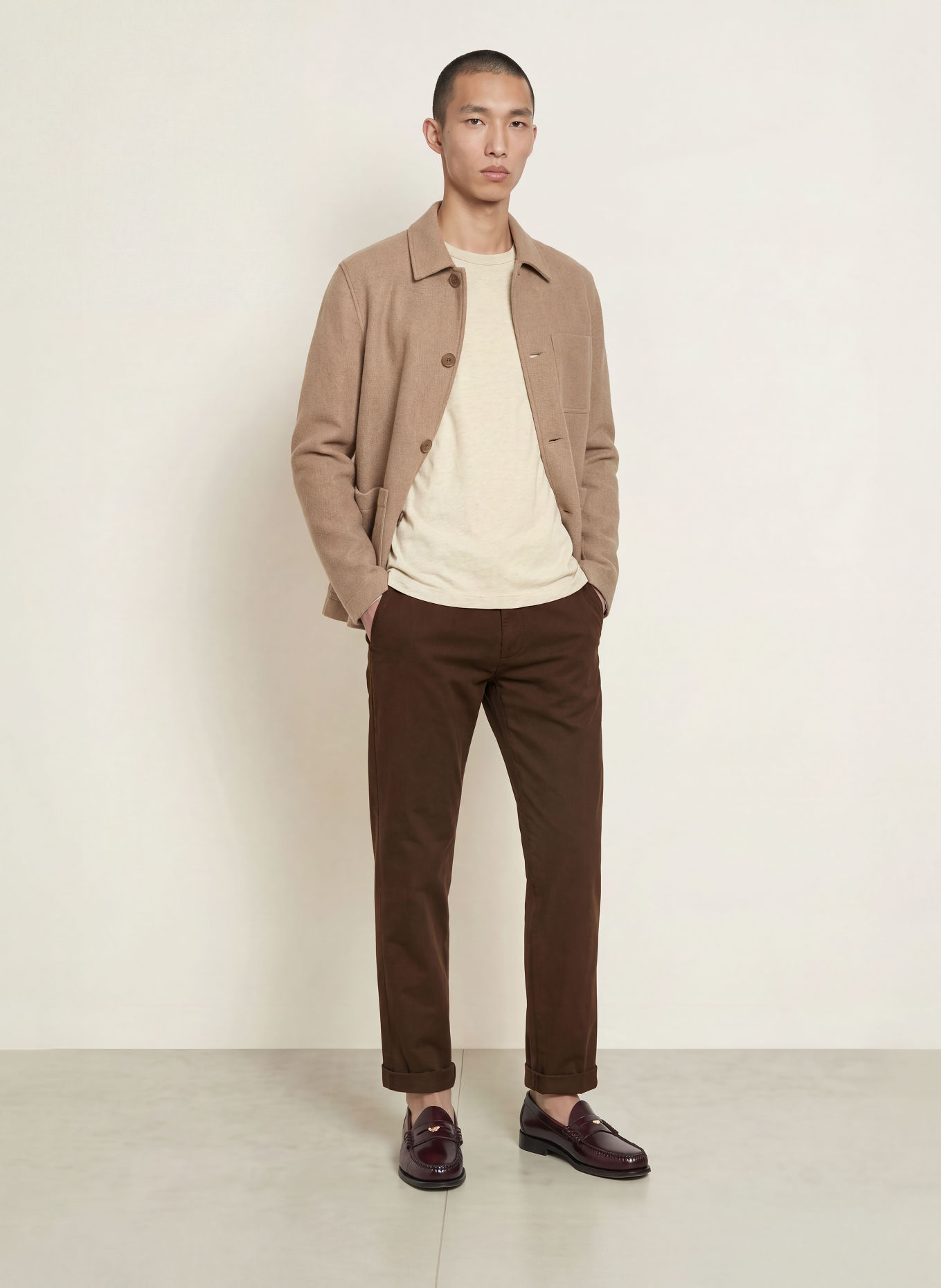 Dondup GAUBERT Regular Fit Chinos: DARK BROWN