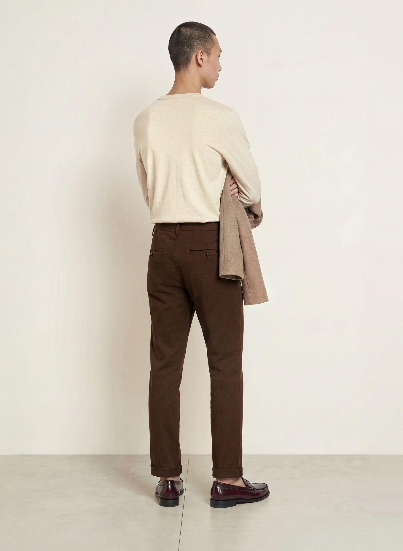 Dondup GAUBERT Regular Fit Chinos: DARK BROWN