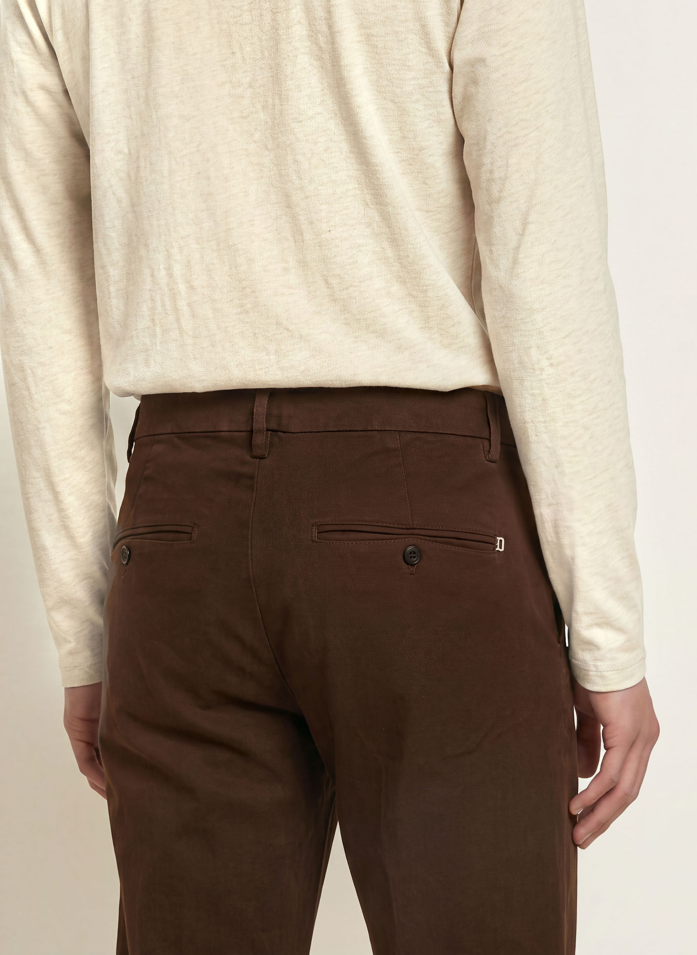 Dondup GAUBERT Regular Fit Chinos: DARK BROWN