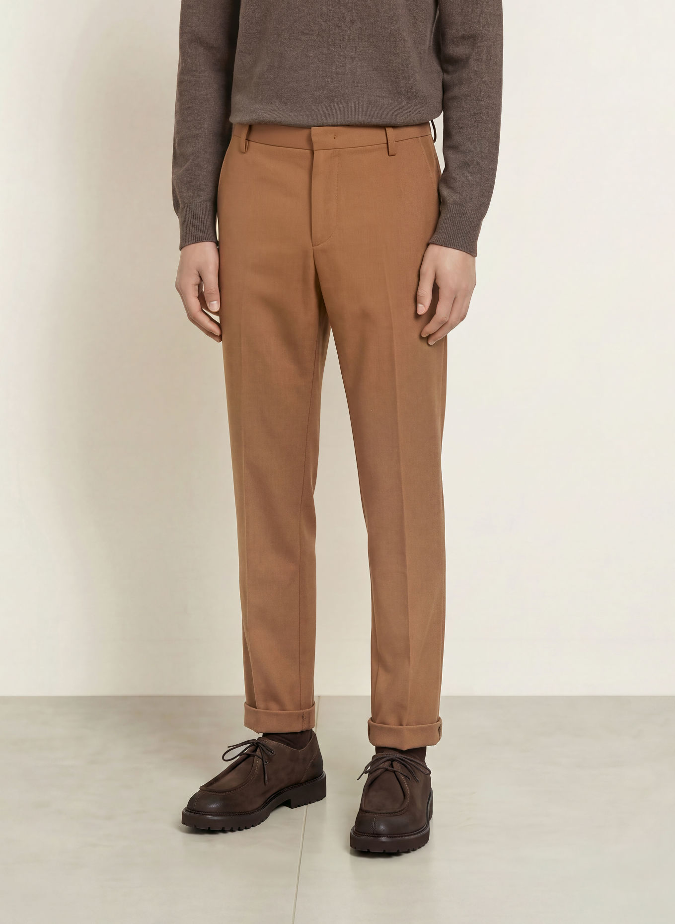 Dondup GAUBERT Flannel Chinos, Relaxed Fit: CAMEL