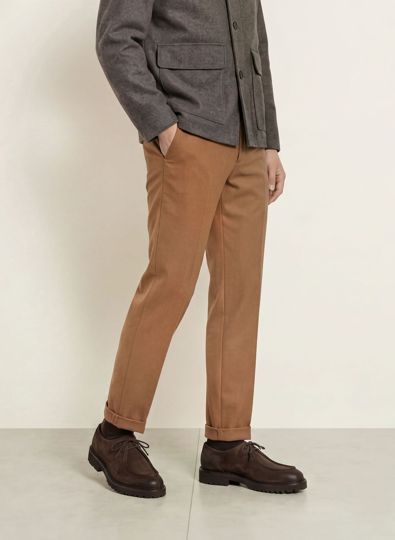Dondup GAUBERT Flannel Chinos, Relaxed Fit: CAMEL