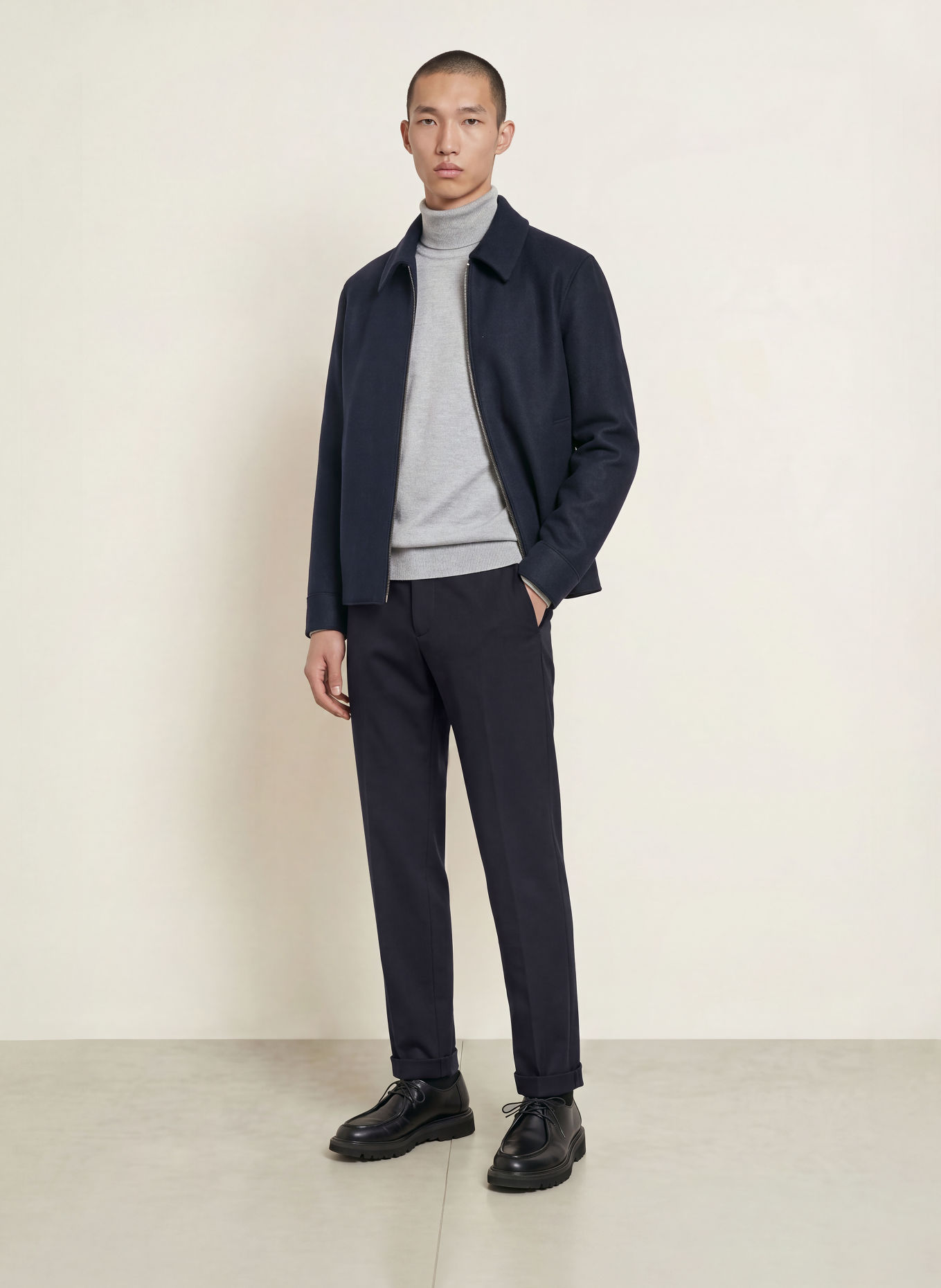 Dondup GAUBERT Flannel Chinos, Relaxed Fit: DARK BLUE