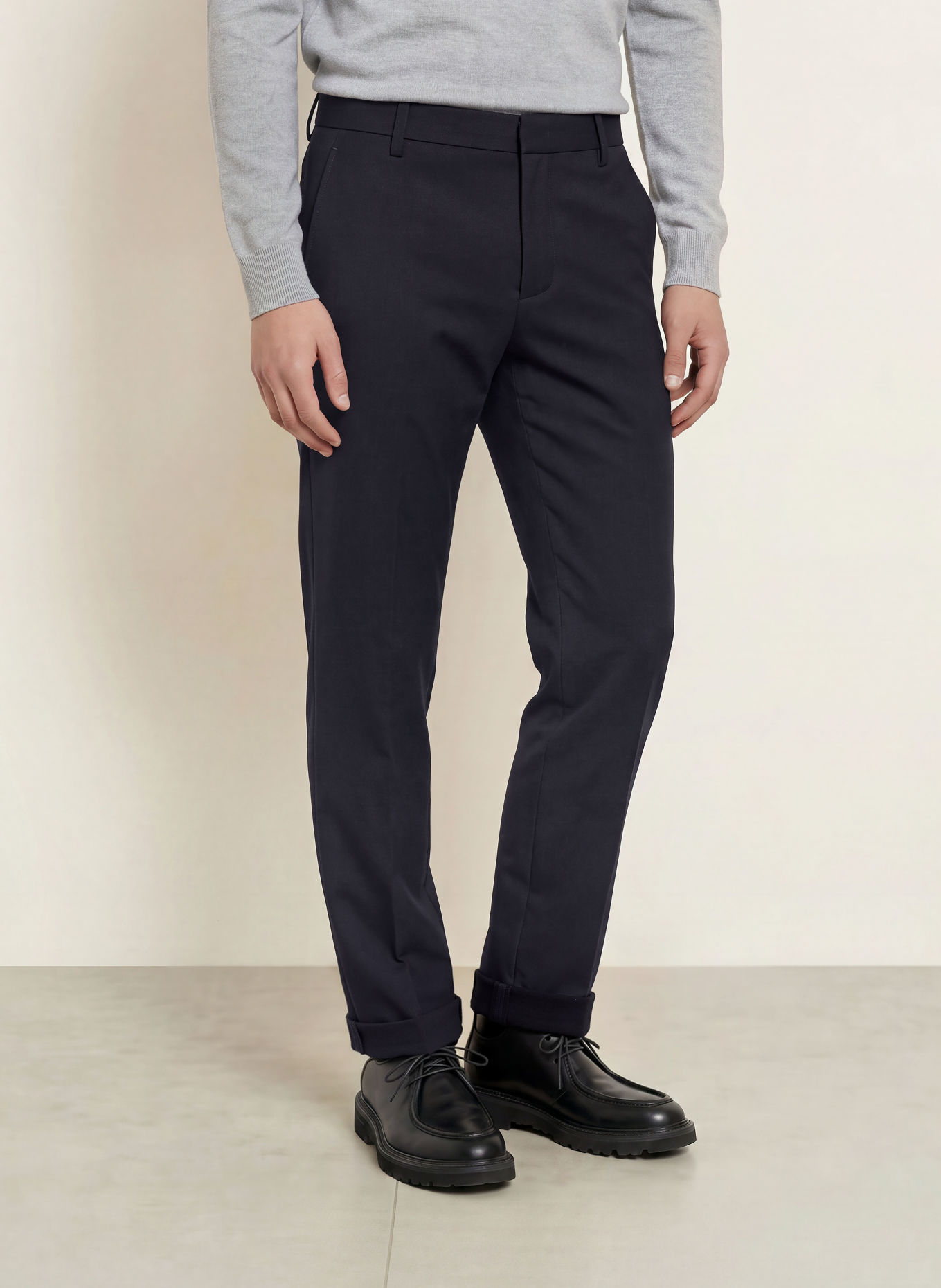 Dondup GAUBERT Flannel Chinos, Relaxed Fit: DARK BLUE