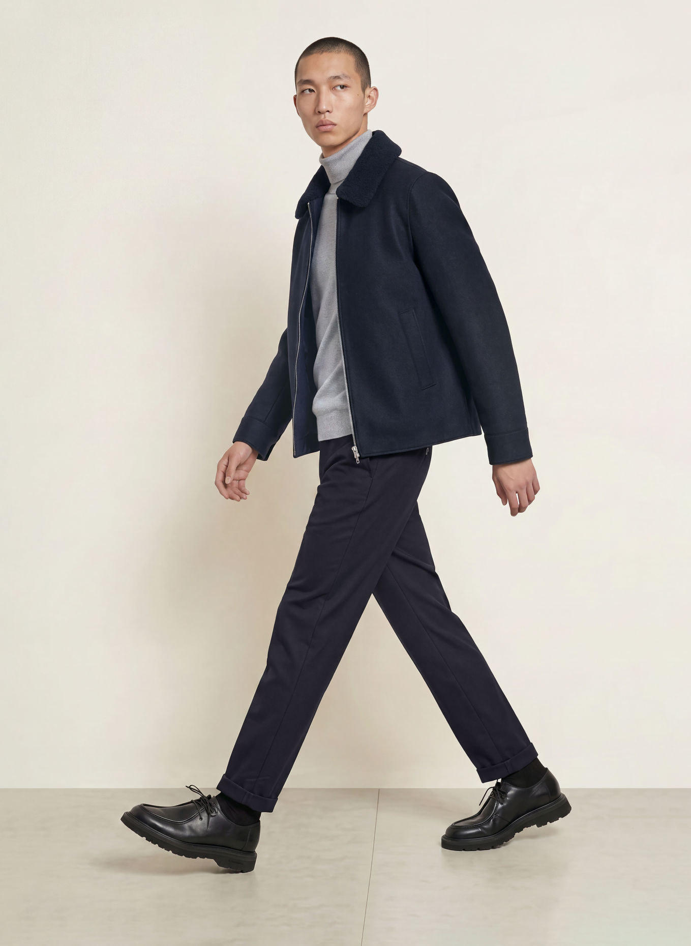 Dondup GAUBERT Flannel Chinos, Relaxed Fit: DARK BLUE