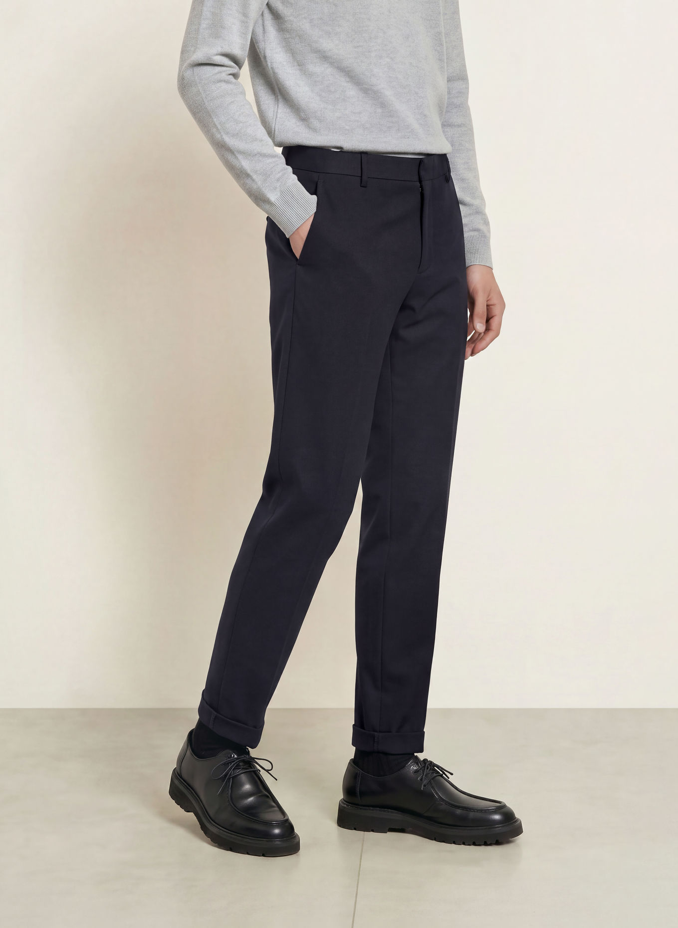 Dondup GAUBERT Flannel Chinos, Relaxed Fit: DARK BLUE