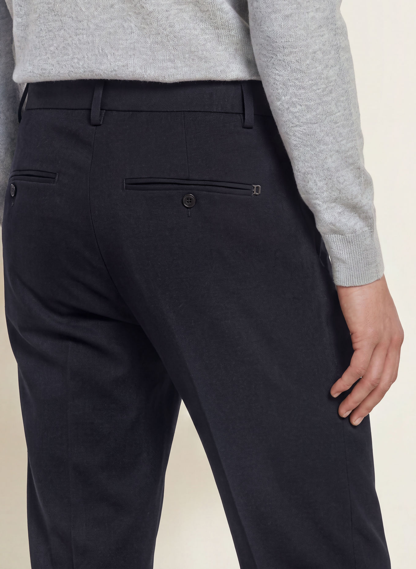 Dondup GAUBERT Flannel Chinos, Relaxed Fit: DARK BLUE