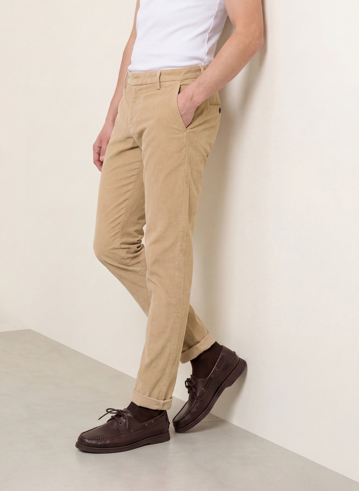 Dondup GAUBERT Slim Fit Cord Pants: BEIGE