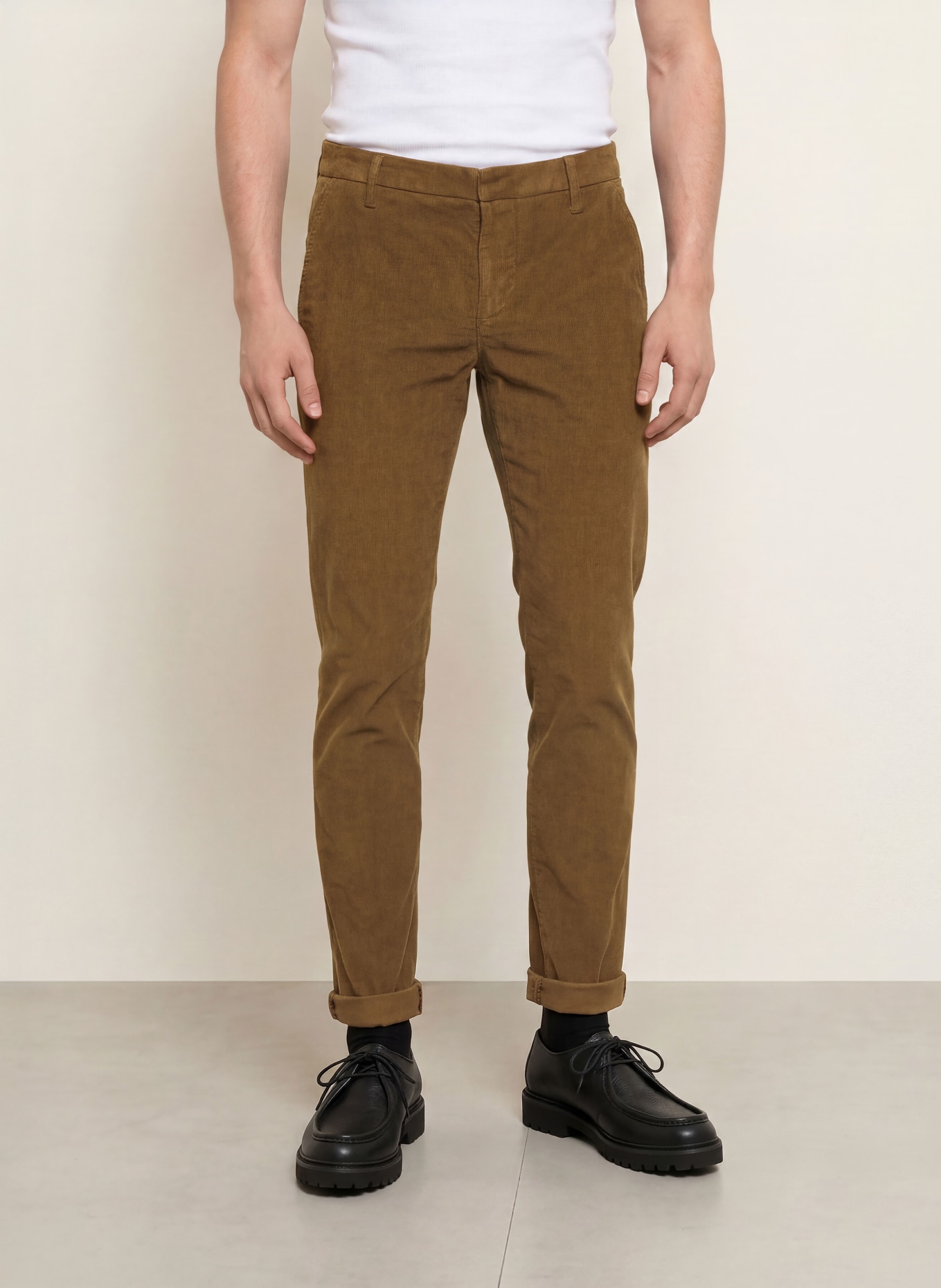Dondup Cordbroek GAUBERT Slim Fit: MARRON FONCÉ