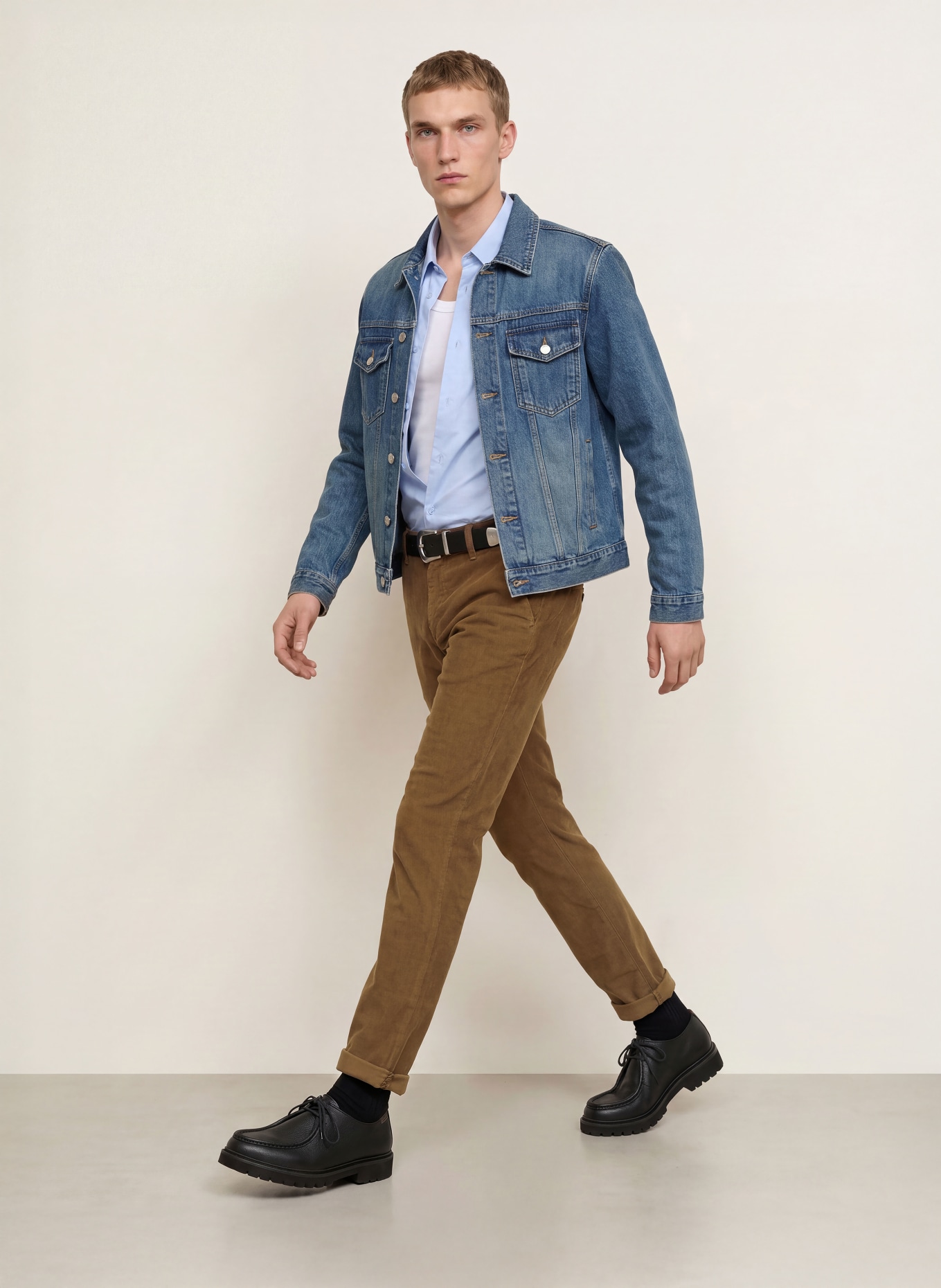 Dondup Cordbroek GAUBERT Slim Fit: MARRON FONCÉ