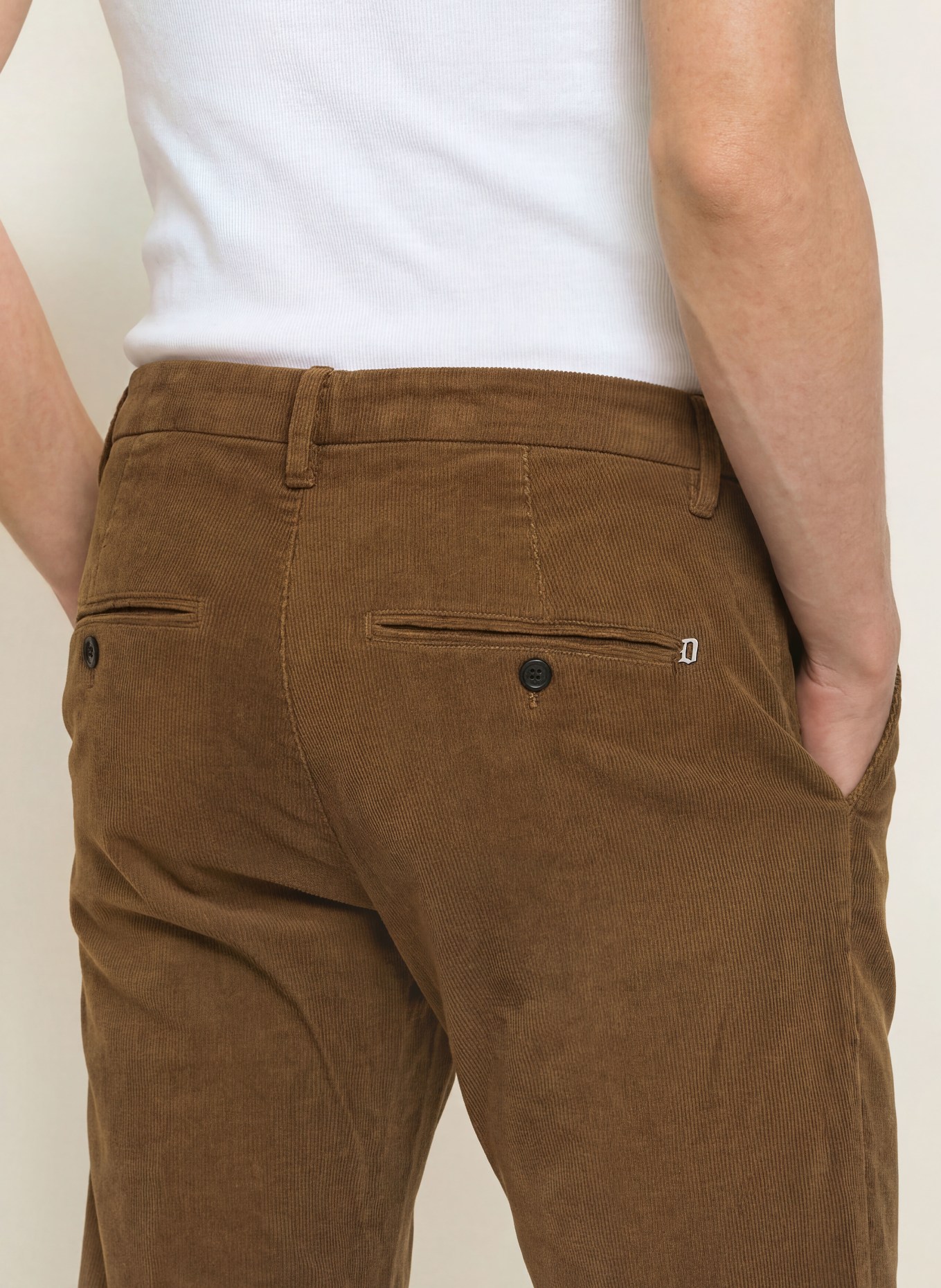 Dondup Cordbroek GAUBERT Slim Fit: MARRON FONCÉ