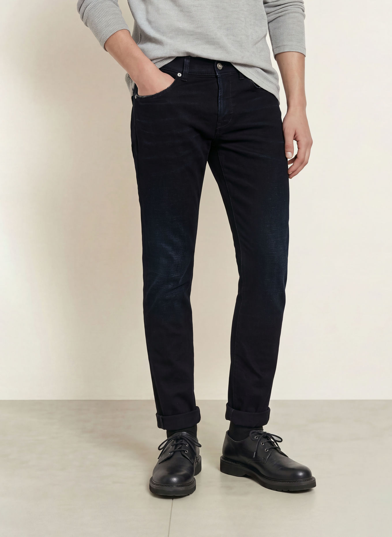 Dondup Jean déchiré GEORGE coupe skinny: 899 TUAREG BLUE