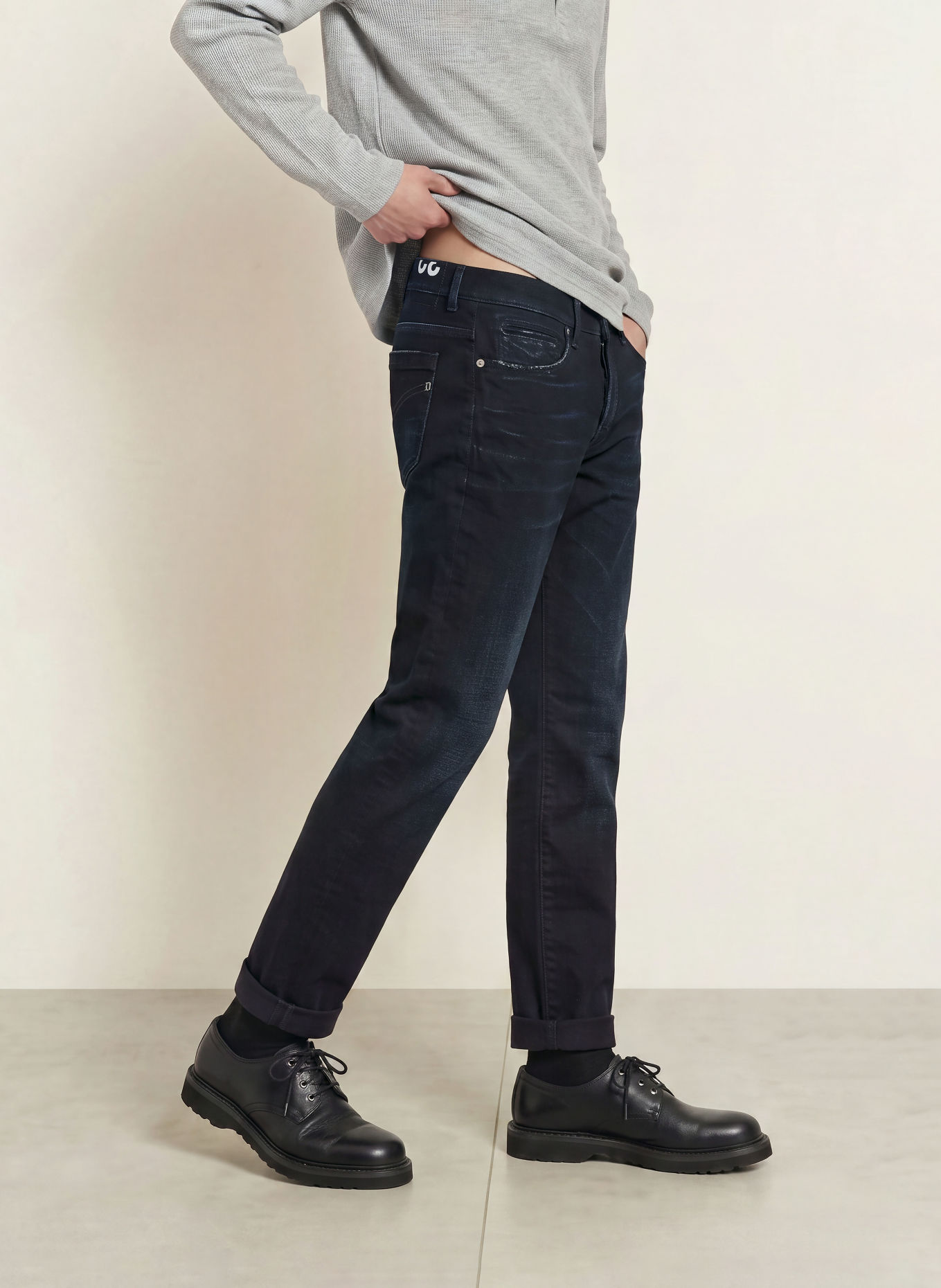 Dondup Jean déchiré GEORGE coupe skinny: 899 TUAREG BLUE
