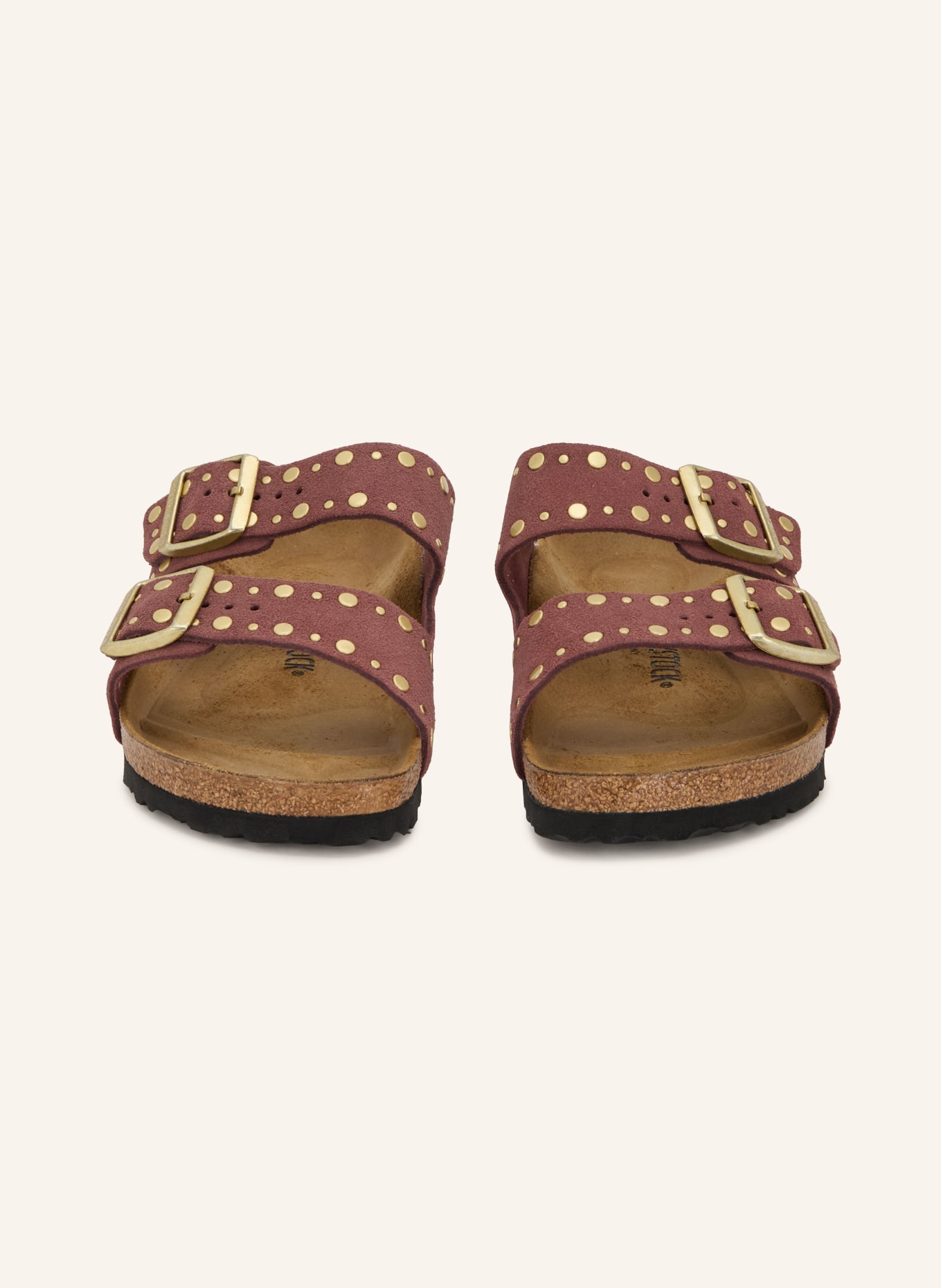 BIRKENSTOCK ARIZONA RIVET-muiltjes met studs: VIEUX ROSE / GOUD