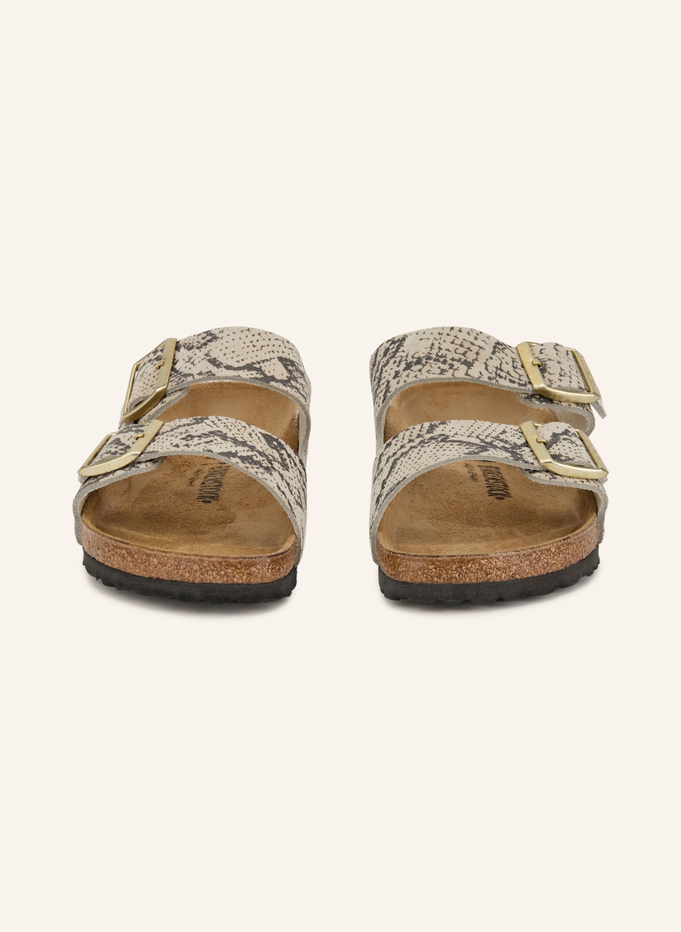BIRKENSTOCK Muiltjes ARIZONA: DONKERGRIJS / GOUD / BEIGE