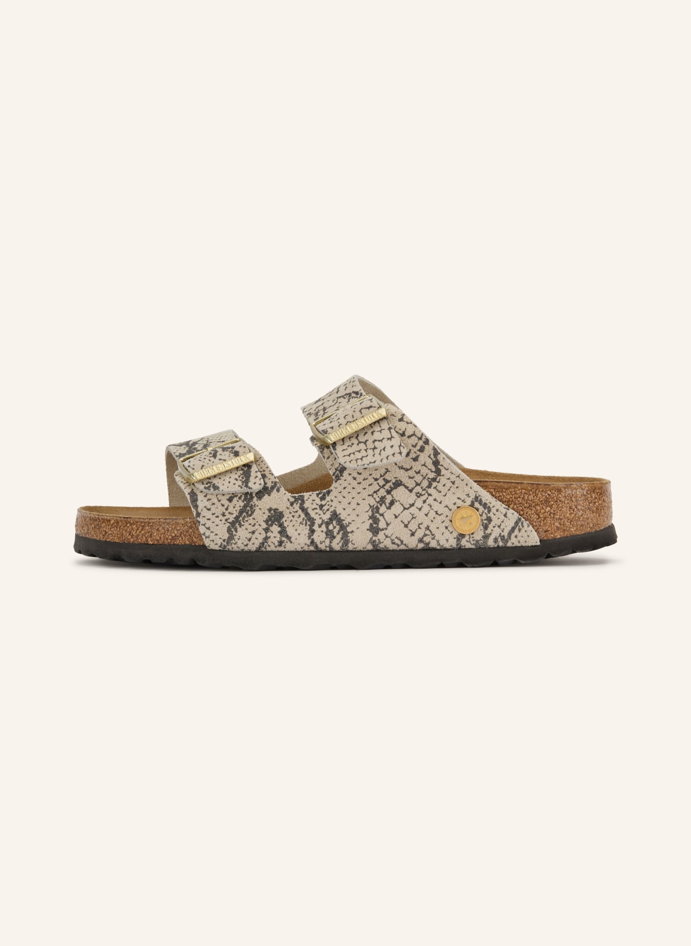 BIRKENSTOCK Muiltjes ARIZONA: DONKERGRIJS / GOUD / BEIGE