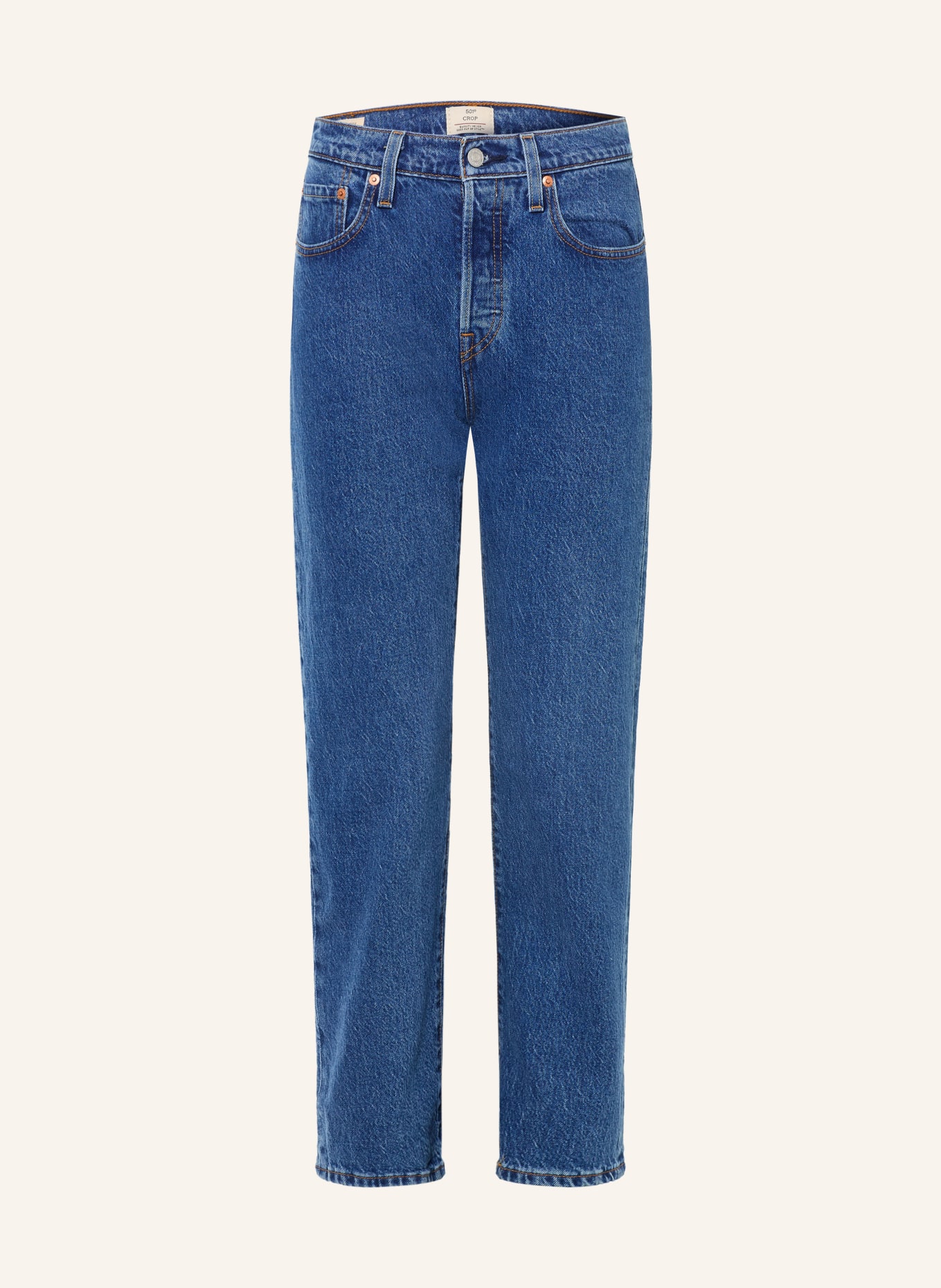 Levi's® Straight Jeans 501 CROPPED: 10 Med Indigo - Flat Finish