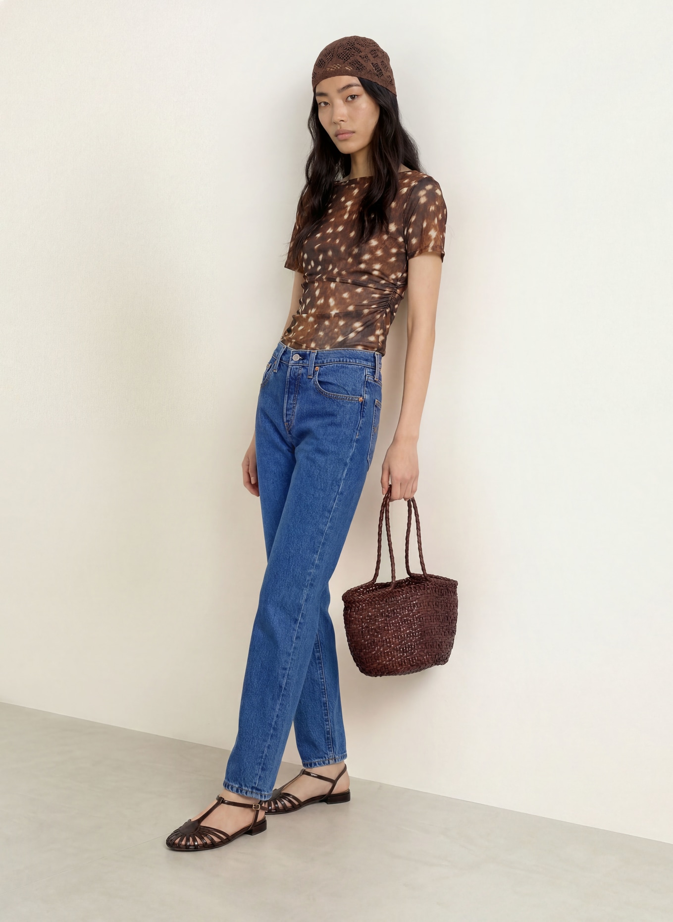Levi's® Straight Jeans 501 CROPPED: 10 Med Indigo - Flat Finish