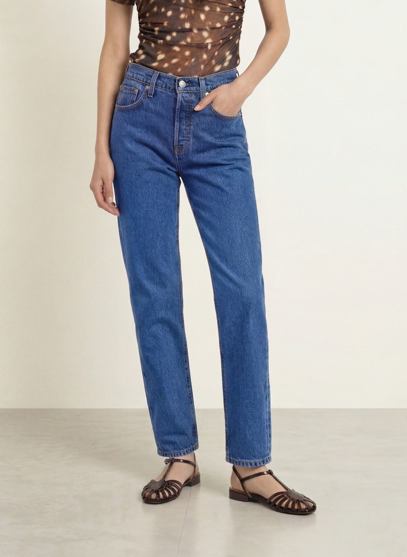 Levi's® Straight Jeans 501 CROPPED: 10 Med Indigo - Flat Finish