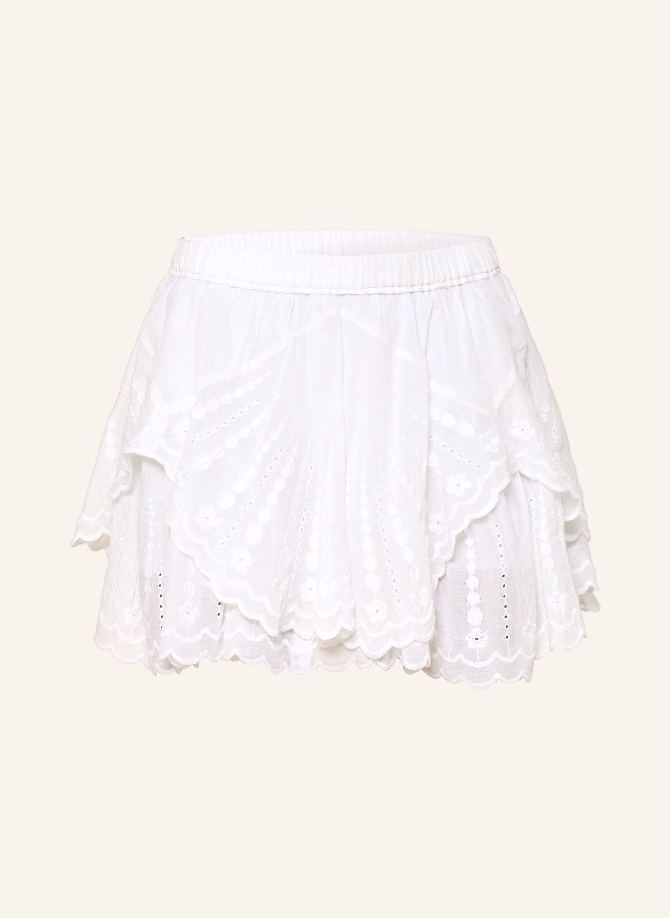 MARANT ÉTOILE Fustă LAYALE cu dantelă perforată: ALB