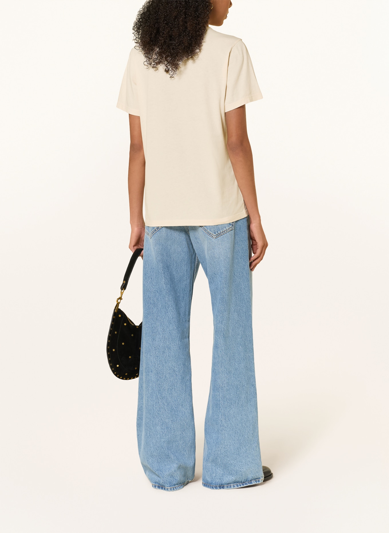 MARANT ÉTOILE T-Shirt ZEWEL: BEIGE / ROT / SCHWARZ