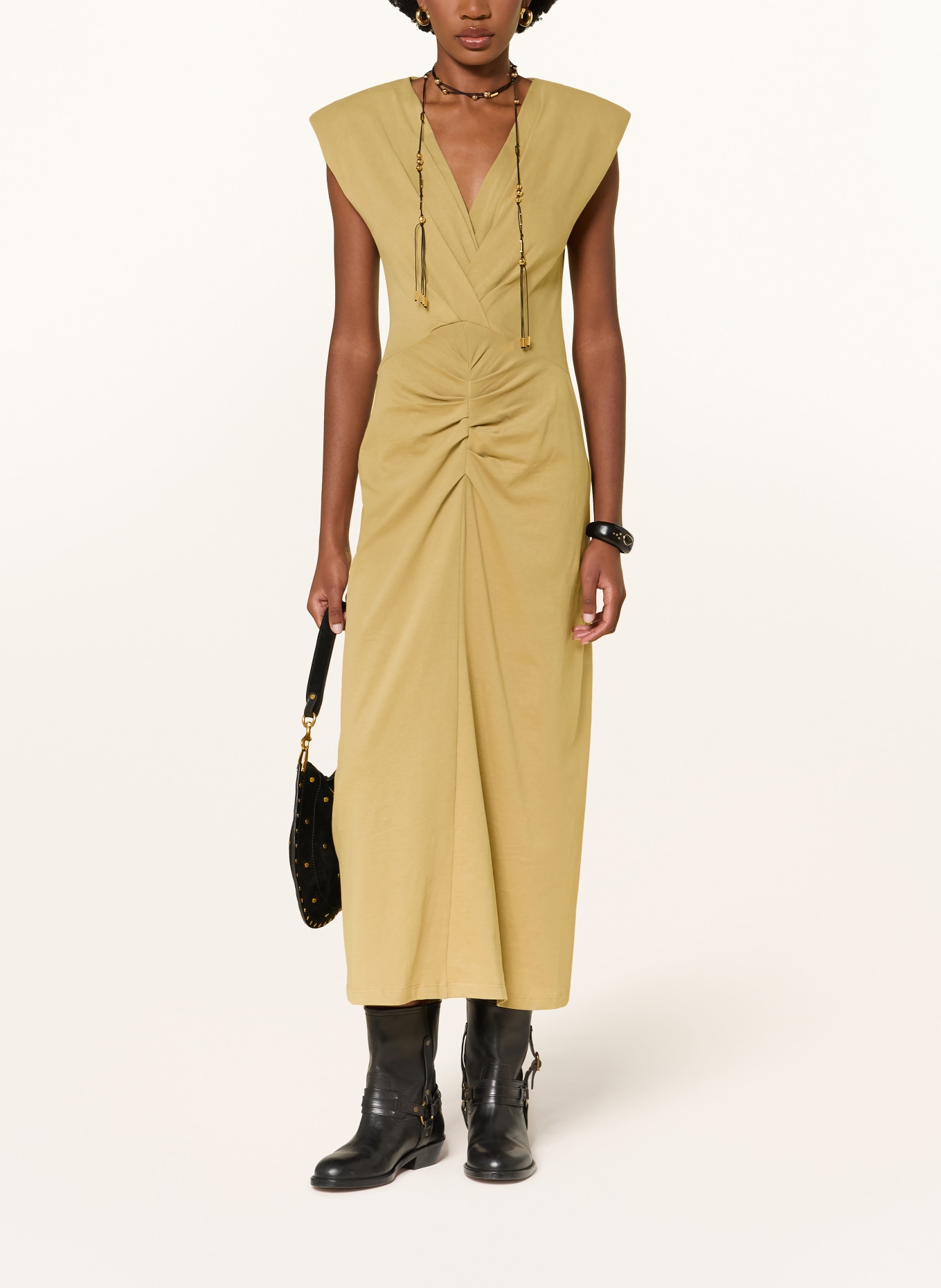 MARANT ÉTOILE NADRA Jersey Dress: BEIGE