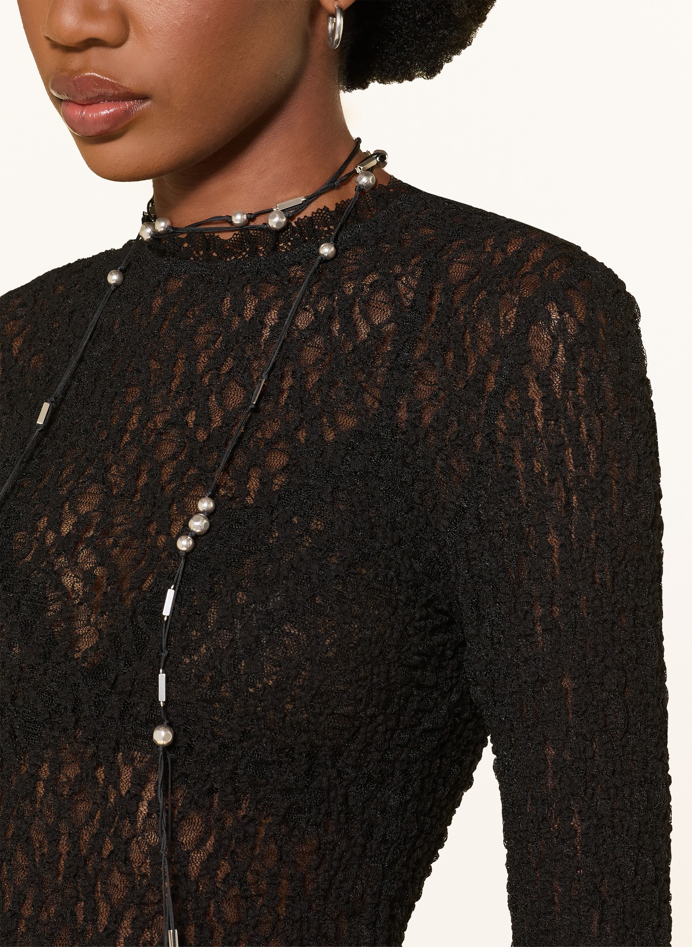 MARANT ÉTOILE Longsleeve met lange mouwen van kant: ZWART