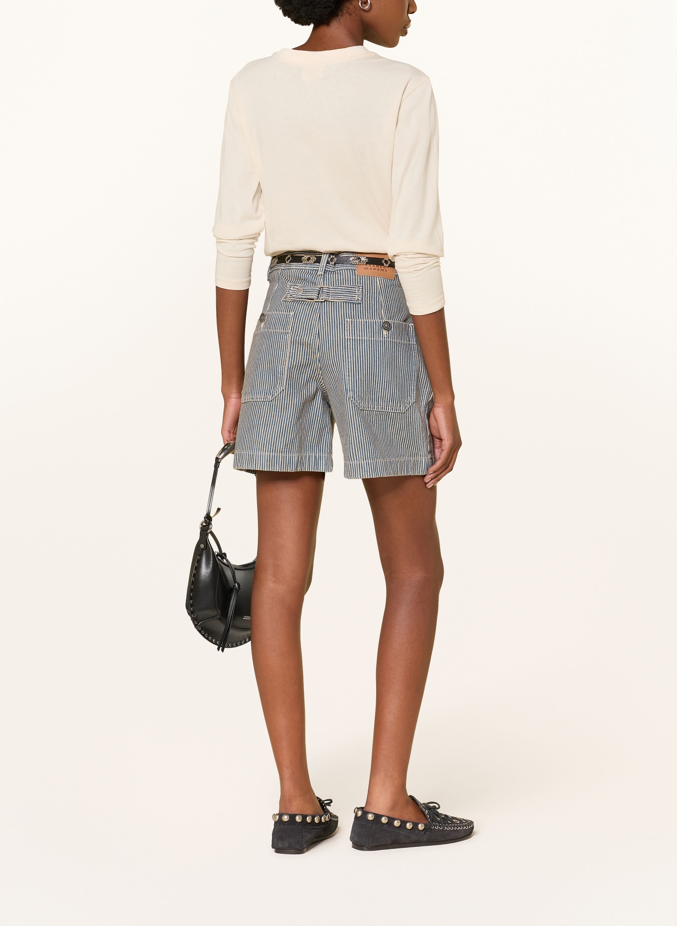 MARANT ÉTOILE EVEJA Jean shorts: BUWE BLUE/WHITE