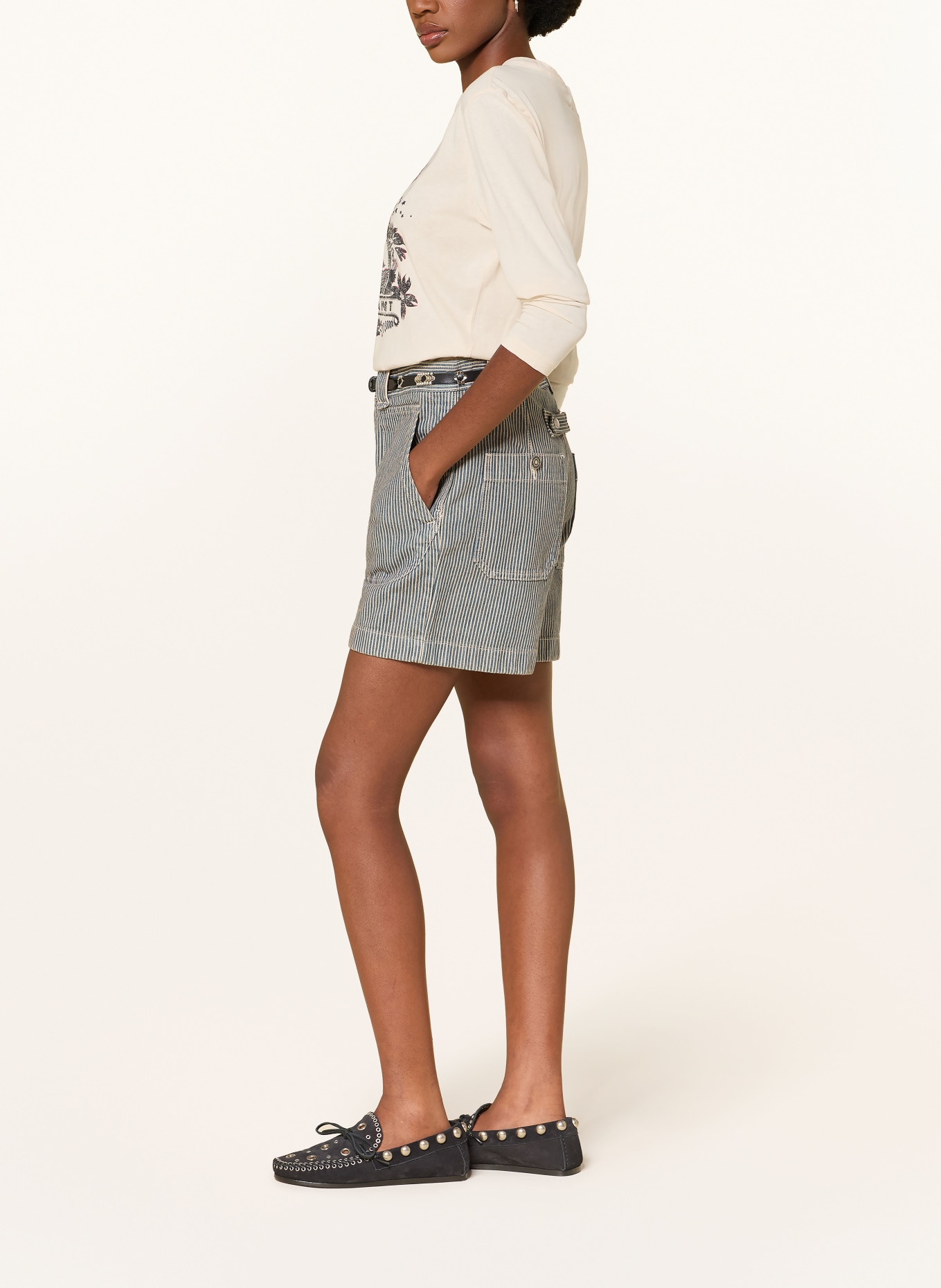 MARANT ÉTOILE EVEJA Jean shorts: BUWE BLUE/WHITE