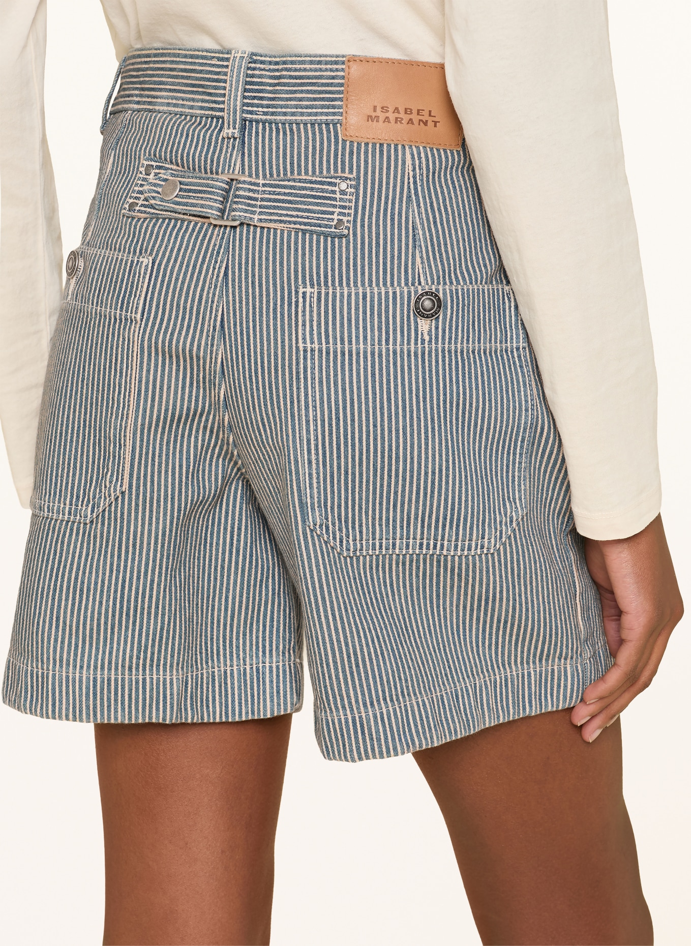 MARANT ÉTOILE EVEJA Jean shorts: BUWE BLUE/WHITE
