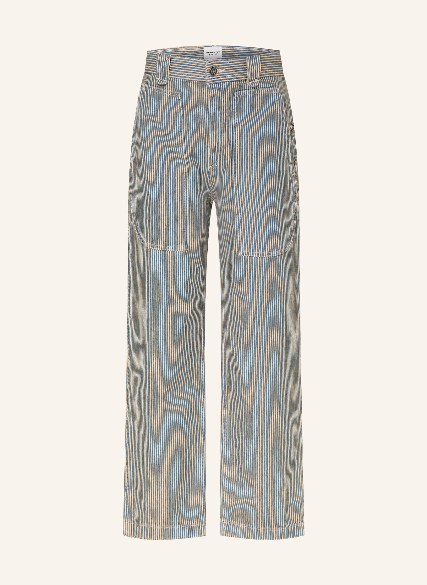 MARANT ÉTOILE ERMINA 7/8-length trousers: BUWE BLUE/WHITE