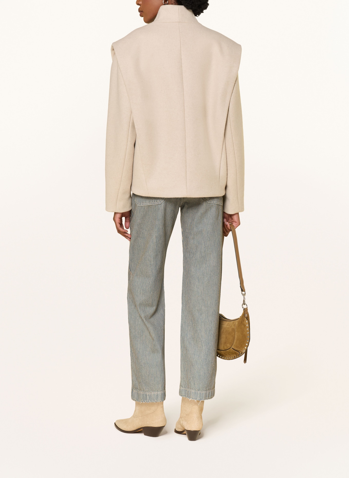 MARANT ÉTOILE ERMINA 7/8-length trousers: BUWE BLUE/WHITE