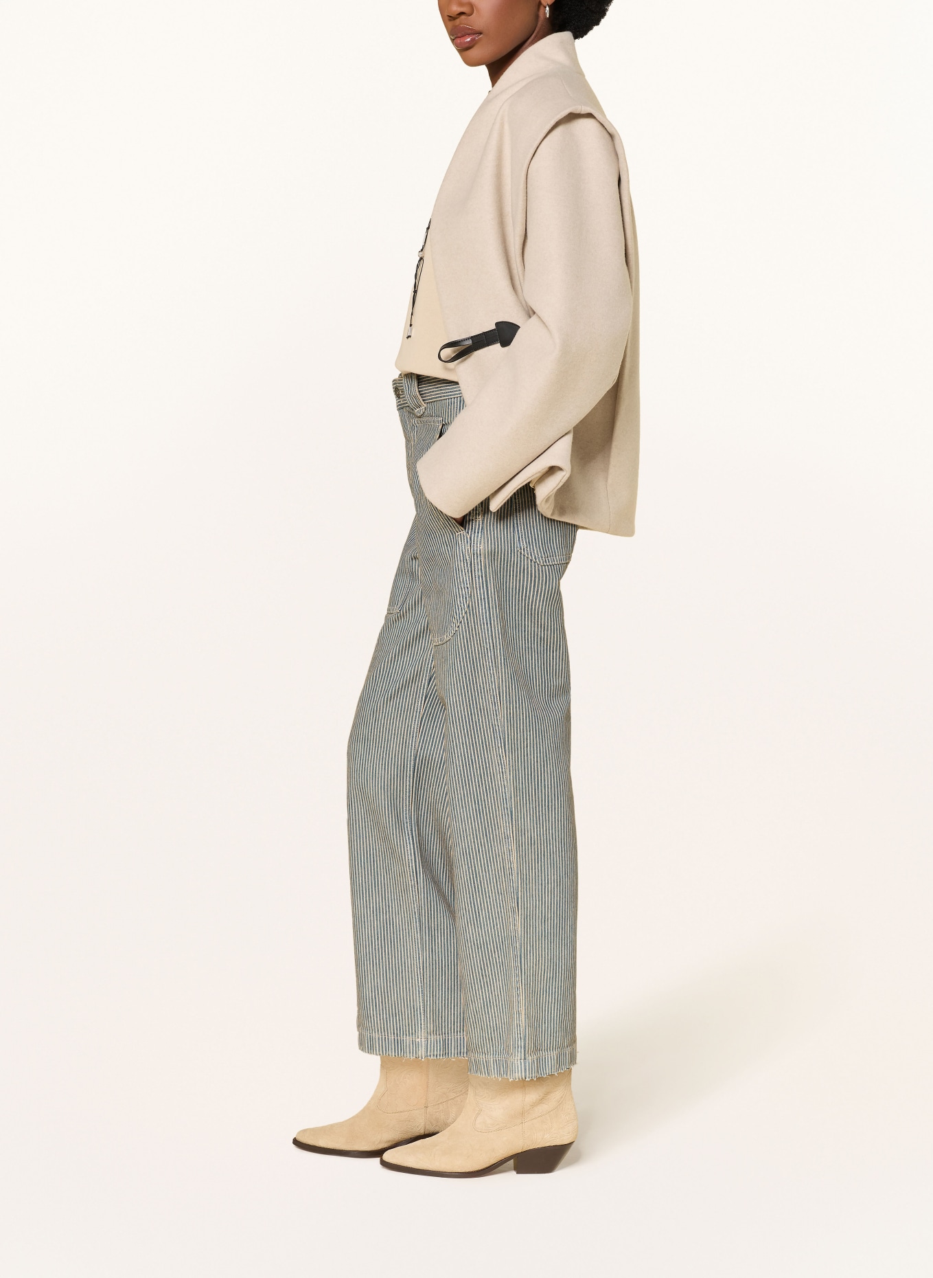 MARANT ÉTOILE ERMINA 7/8-length trousers: BUWE BLUE/WHITE