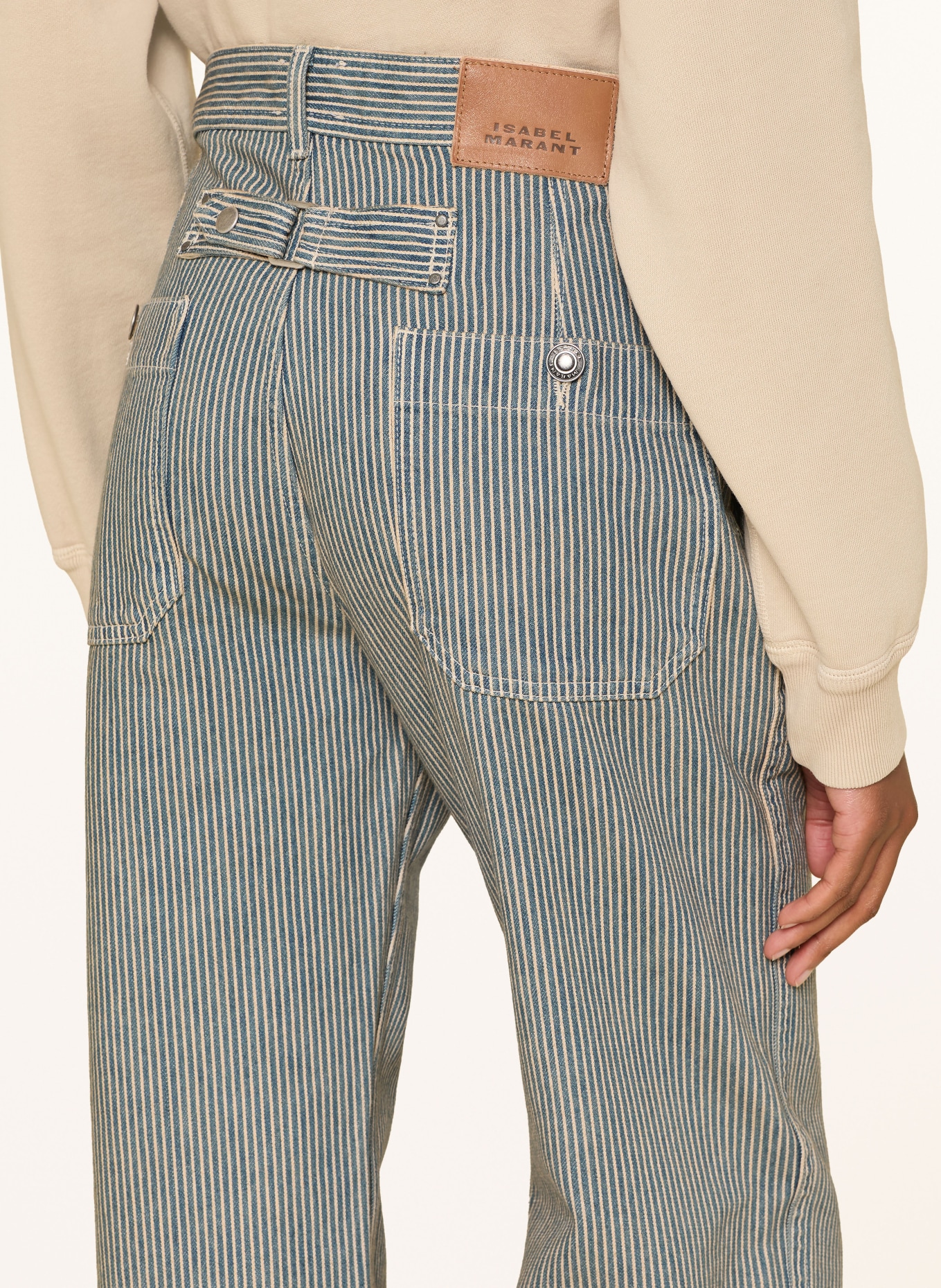 MARANT ÉTOILE ERMINA 7/8-length trousers: BUWE BLUE/WHITE