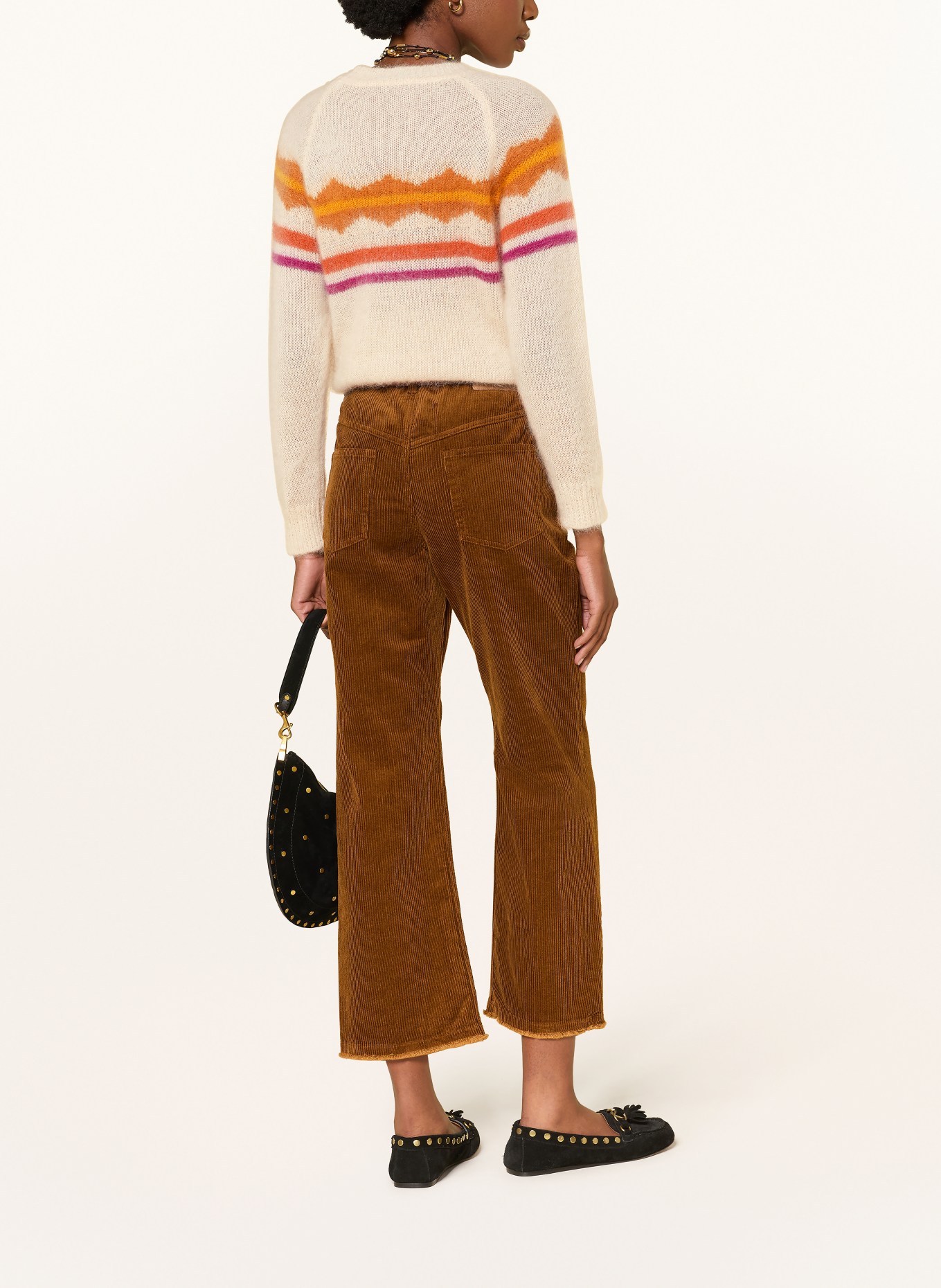 MARANT ÉTOILE Pull MONETTE: BEIGE / ROSE FUCHSIA / ORANGE FONCÉ