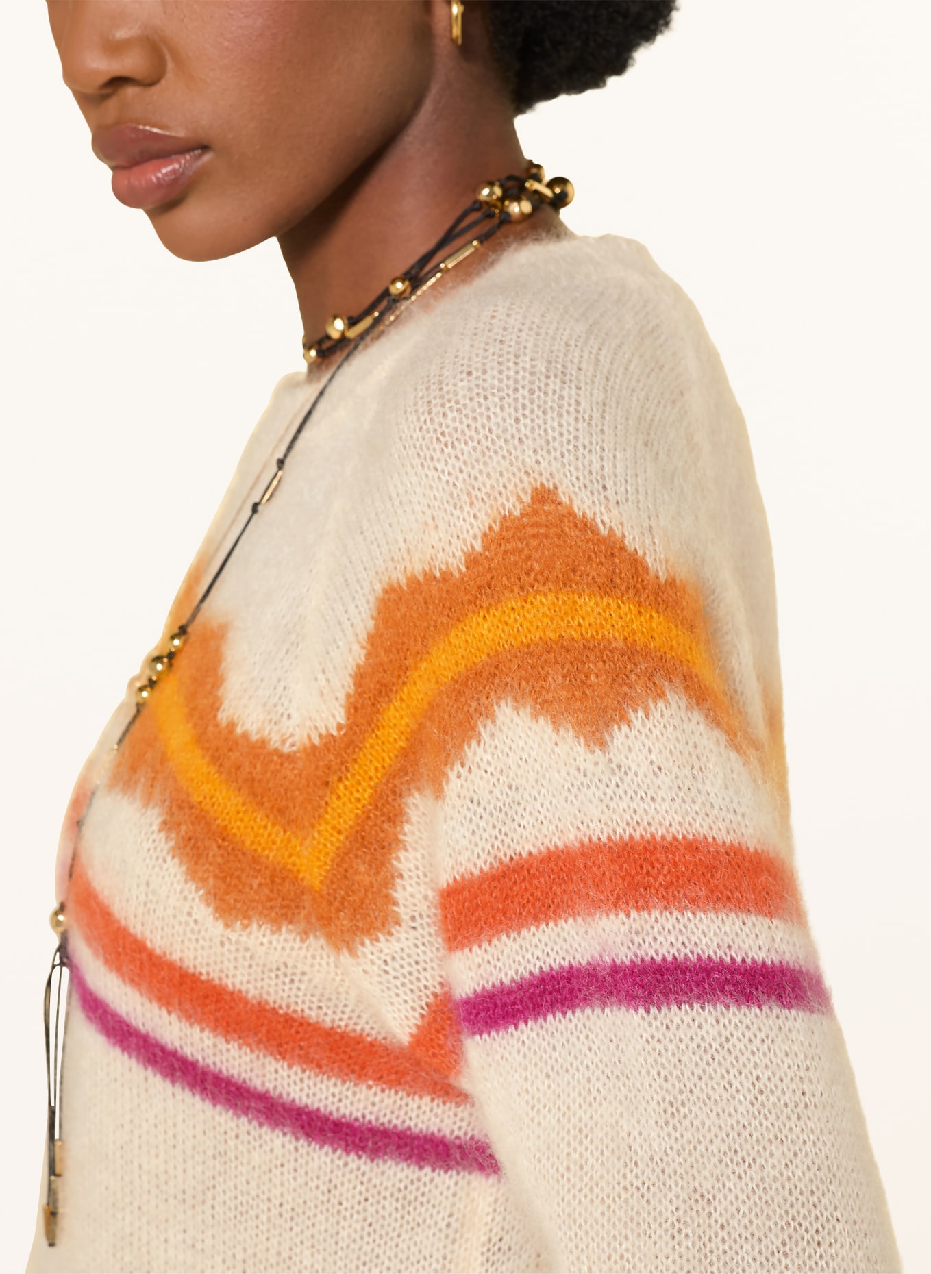 MARANT ÉTOILE Pull MONETTE: BEIGE / ROSE FUCHSIA / ORANGE FONCÉ