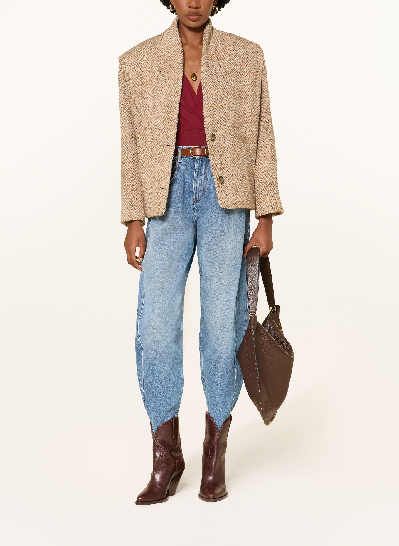 MARANT ÉTOILE Bouclé-Jacke DROGO: BEIGE
