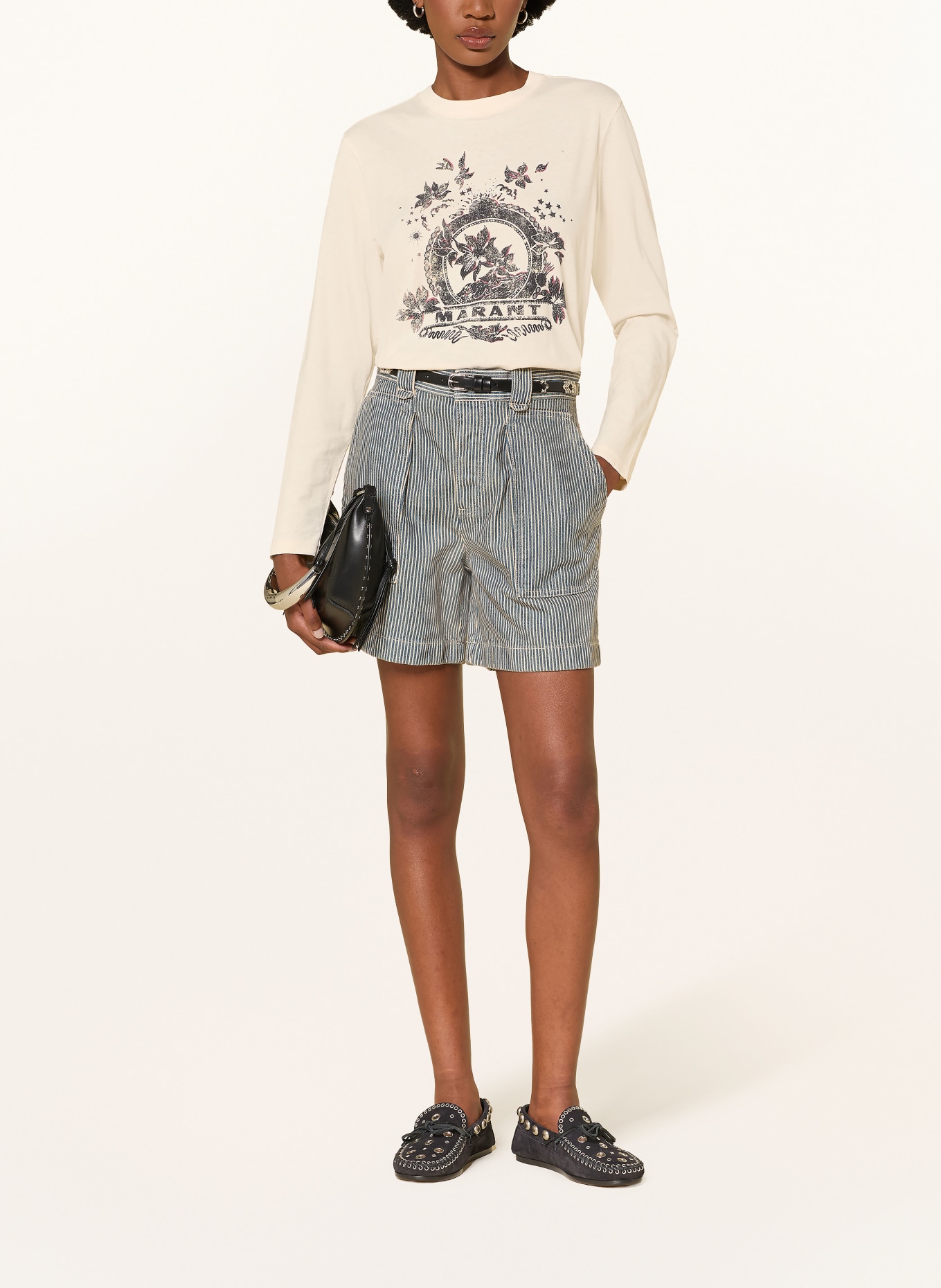 MARANT ÉTOILE Longsleeve MARTINE: ECRU / SCHWARZ