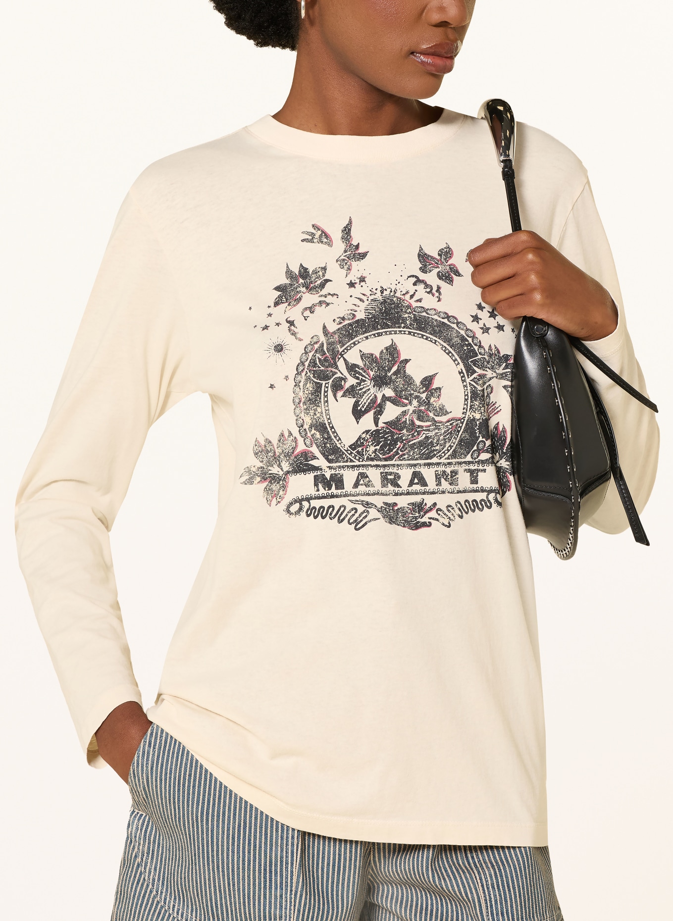 MARANT ÉTOILE Longsleeve MARTINE: ECRU / SCHWARZ
