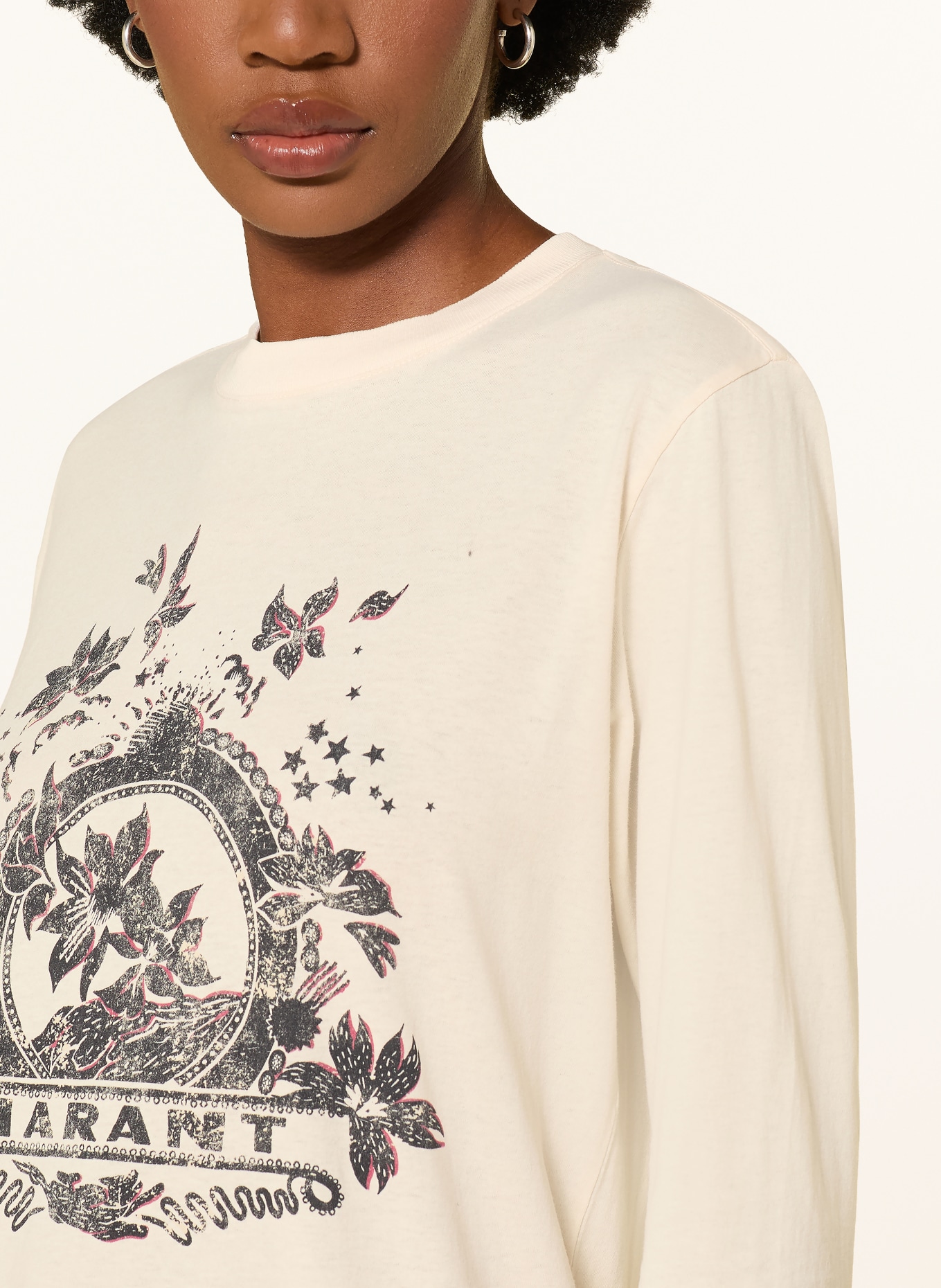 MARANT ÉTOILE Longsleeve MARTINE: ECRU / SCHWARZ