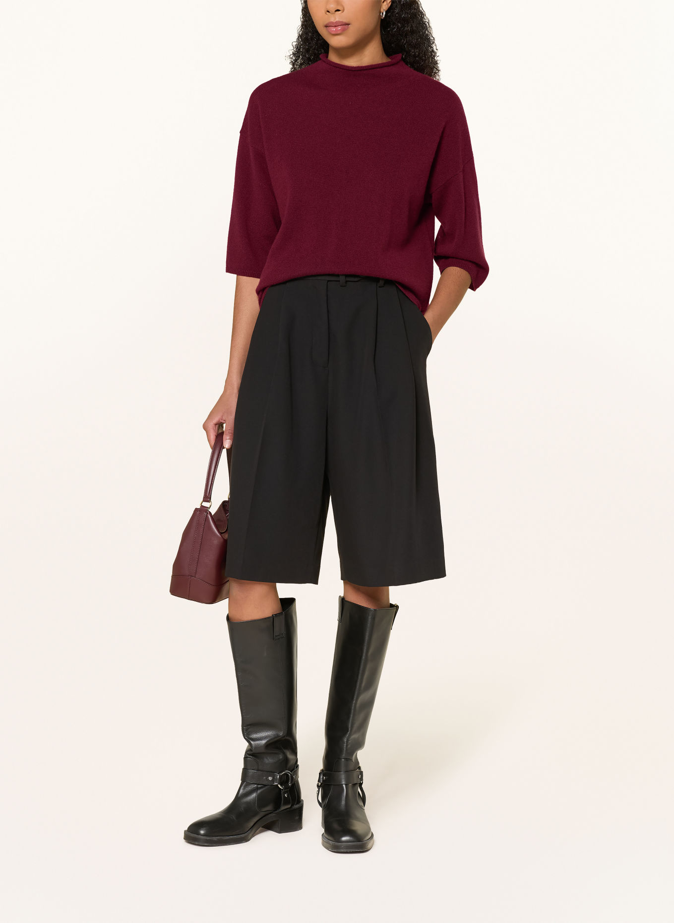 MRS & HUGS Cashmere Sweater: DARK PURPLE