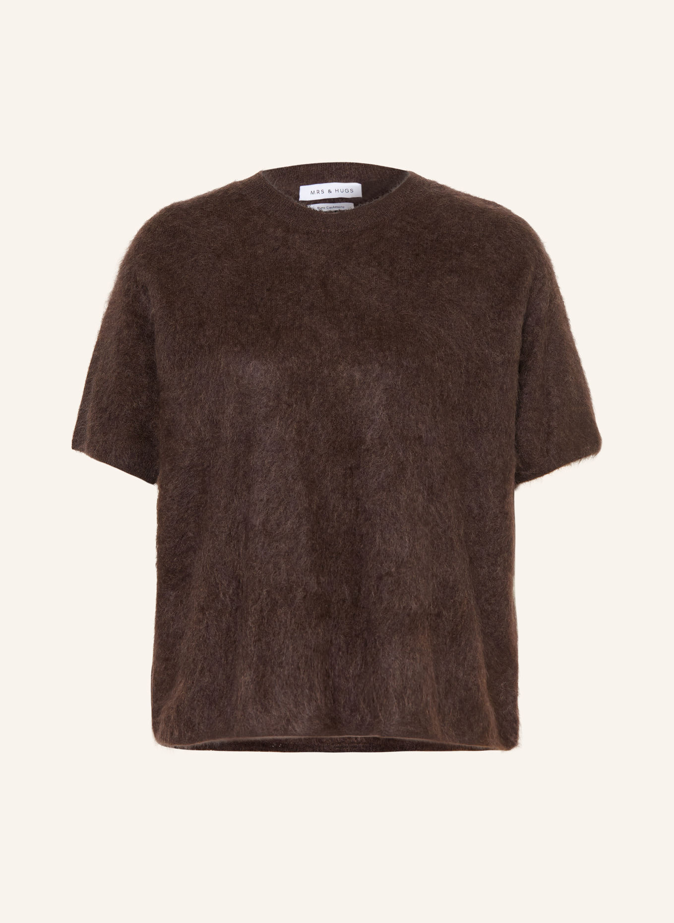 MRS & HUGS Gebreid shirt van kasjmier: MARRON FONCÉ