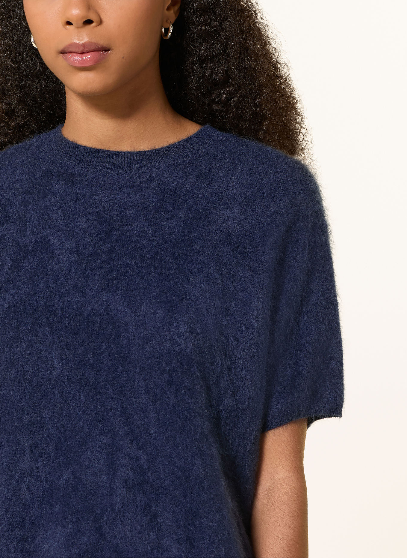 MRS & HUGS Gebreid shirt van kasjmier: DONKERBLAUW