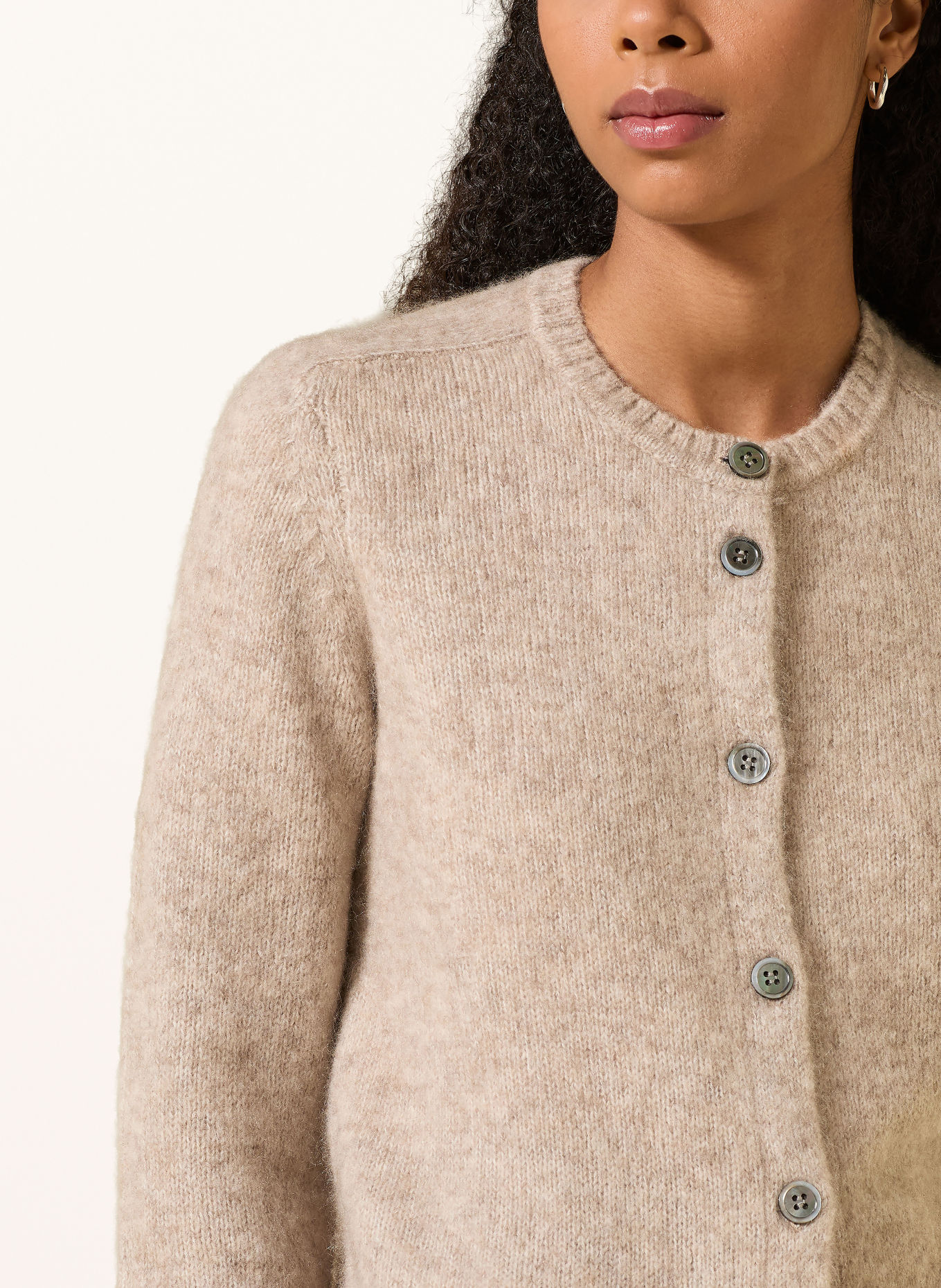 MRS & HUGS Cashmere Cardigan: BEIGE