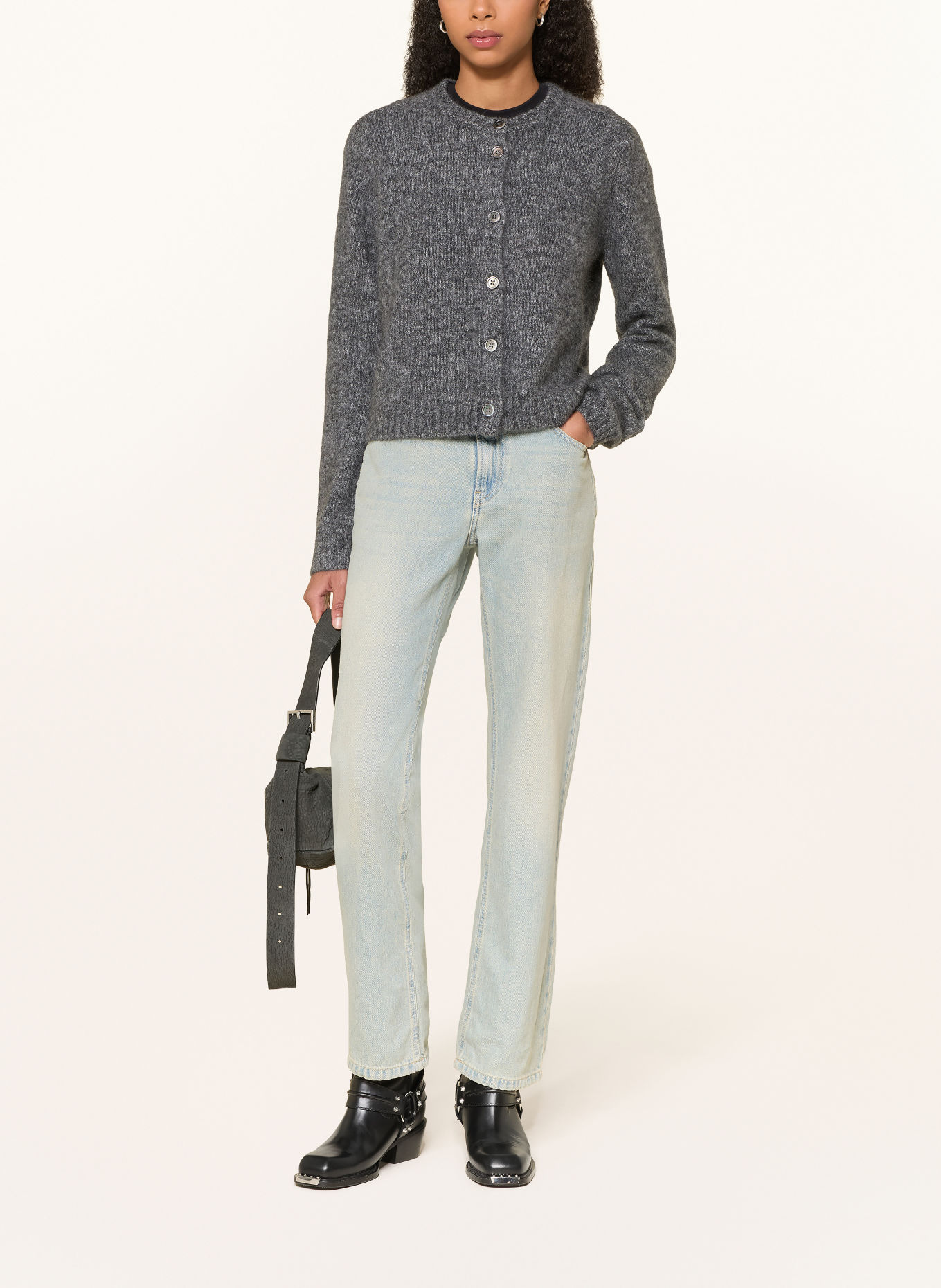 MRS & HUGS Cashmere Cardigan: DARK GRAY