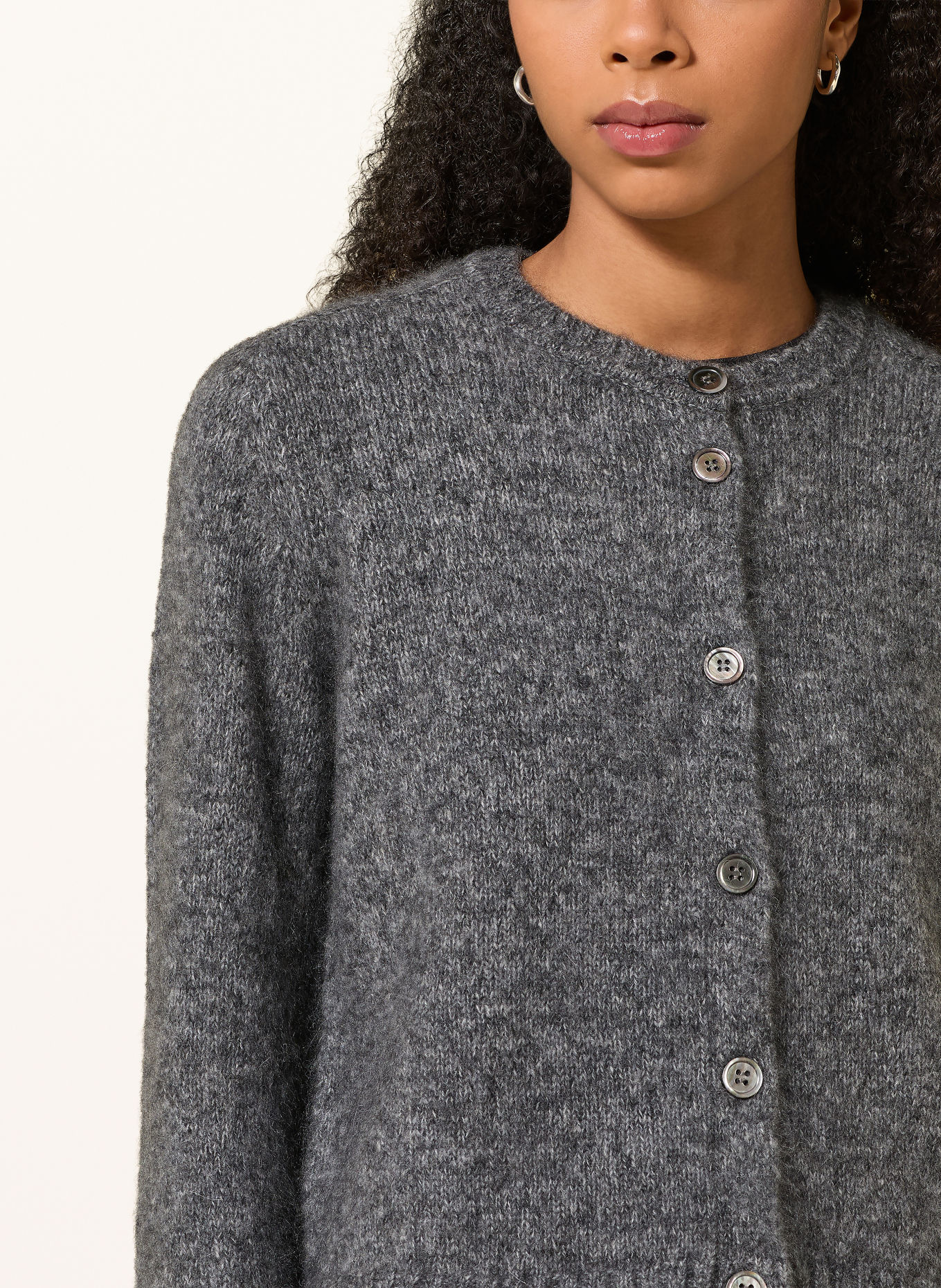 MRS & HUGS Cashmere Cardigan: DARK GRAY