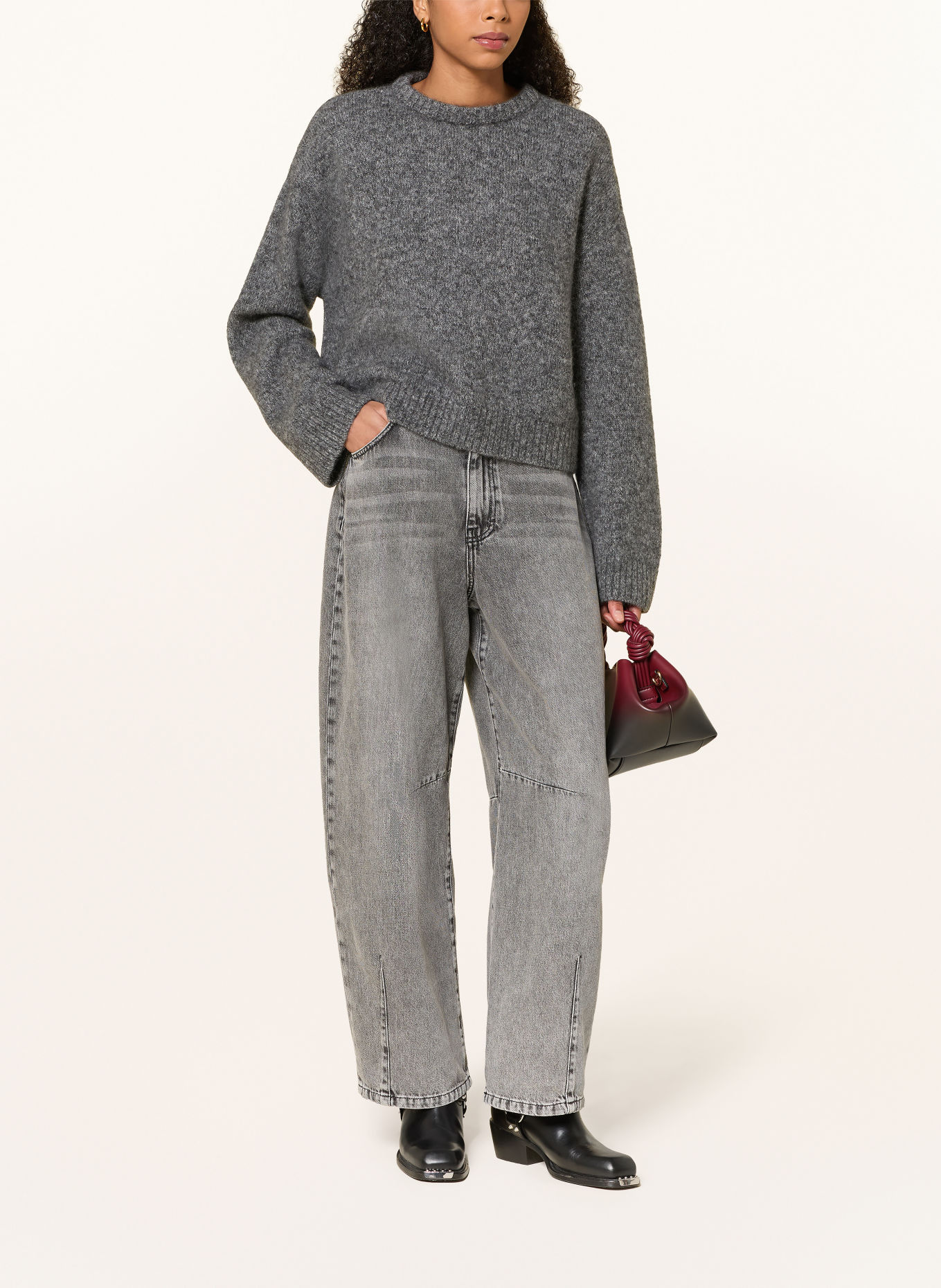 MRS & HUGS Pullover mit Cashmere: DUNKELGRAU
