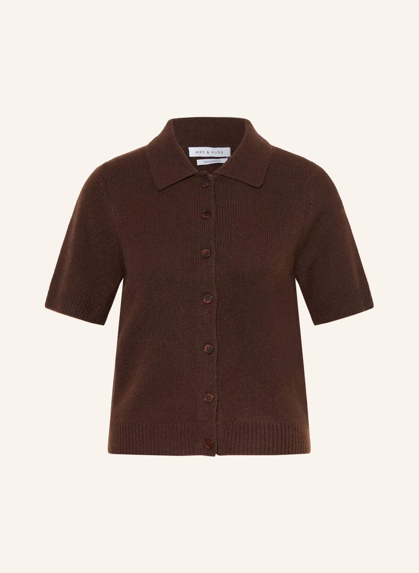 MRS & HUGS Vest van kasjmier: MARRON FONCÉ