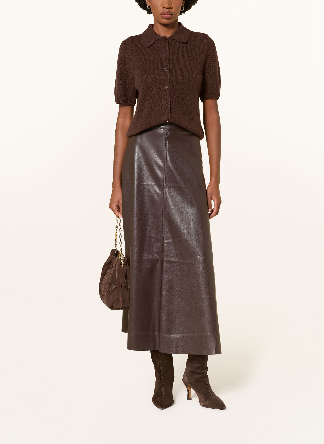 MRS & HUGS Vest van kasjmier: MARRON FONCÉ