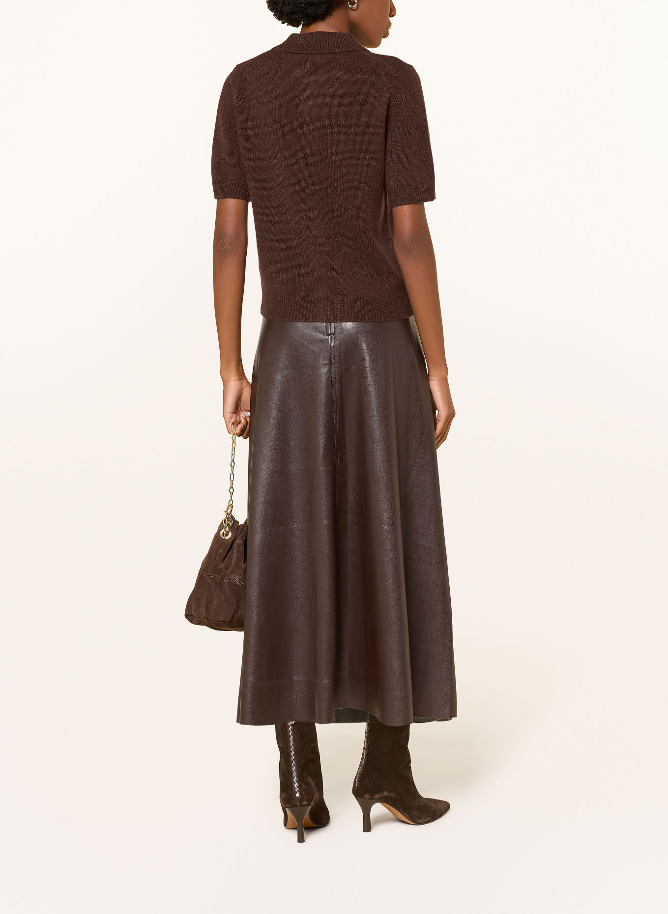 MRS & HUGS Vest van kasjmier: MARRON FONCÉ
