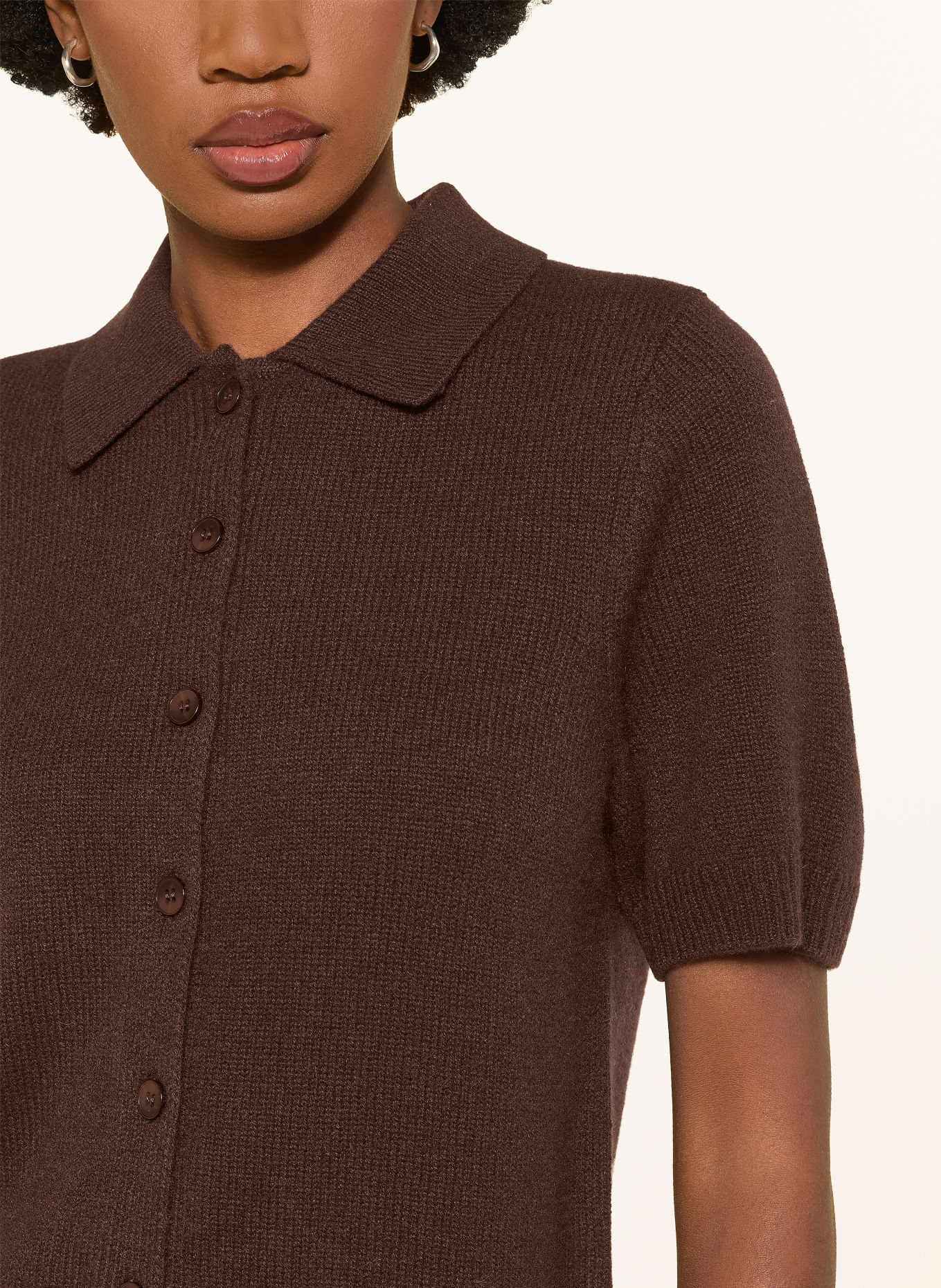 MRS & HUGS Vest van kasjmier: MARRON FONCÉ